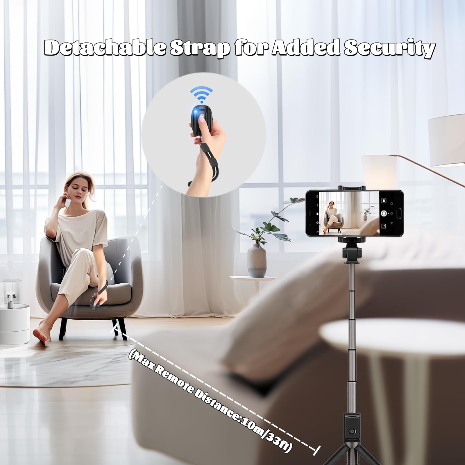 Vyviyon Bluetooth Camera Remote Shutter For Iphone And Android Smartphones, Rechargeable Wireless Phone Remote Control,Selfie Bu