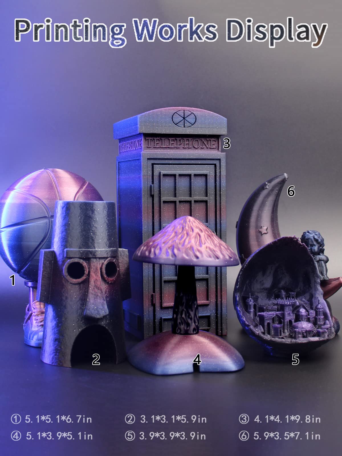 Ziro 3D Printer Filament, Gradient Twinkling Pla Filament 1.75Mm, Multicolor Sparkle Galaxey Pla Material, 1Kg/2.2Lb, Fit For Mo