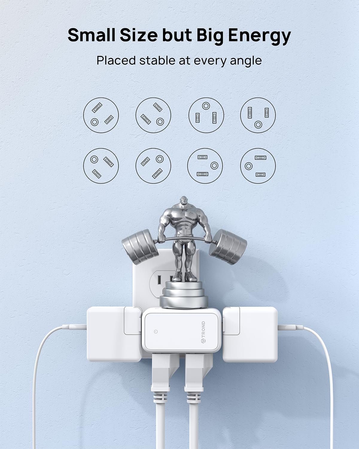 Trond Wall Outlet Extender 2 Pack   Multi Plug Splitter With Rotating Plug, 6 Ac Power Adapter, Cruise Essentials, Small Outlet