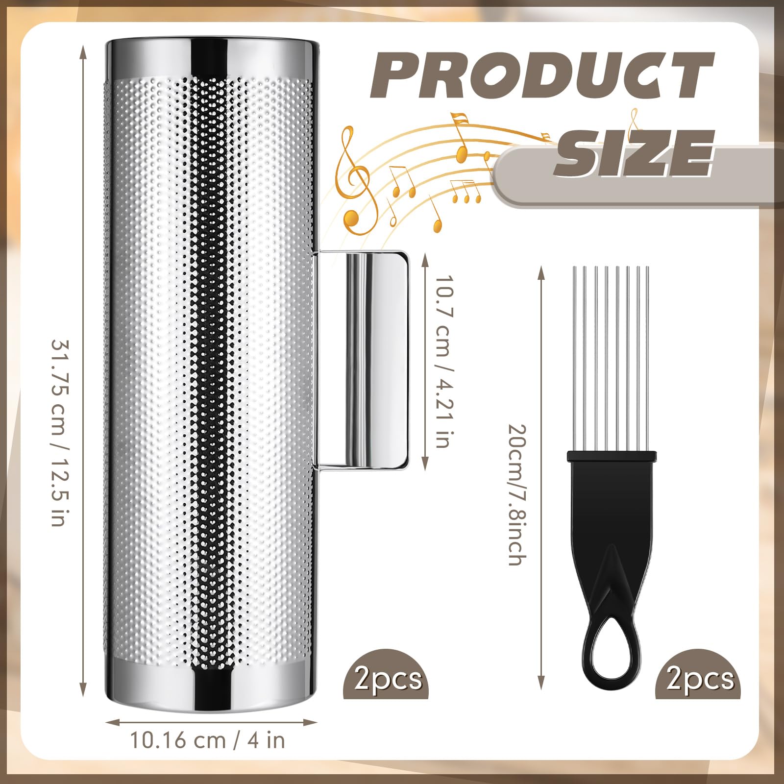 Kathfly 4 Pcs Guiro Instrument Metal Stainless Steel Musical Latin Percussion Training Tool With Scrapers For Live Performance(4