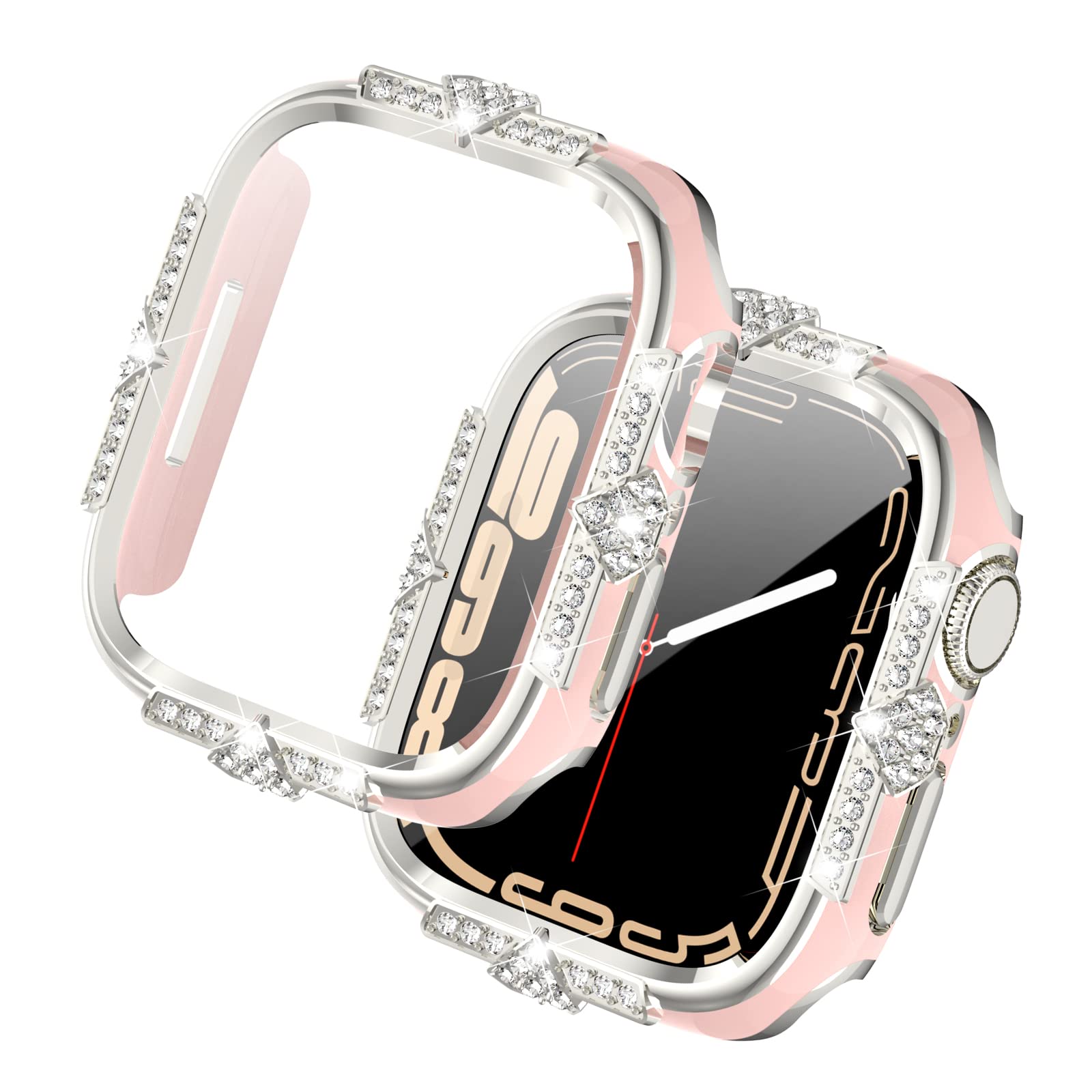 Falandi 41Mm Compatible With Apple Watch Case Se/Series 8/7/6/5/4 Rhinestones With Built In Glass Screen Protector 40/ 44/ 41/ 4