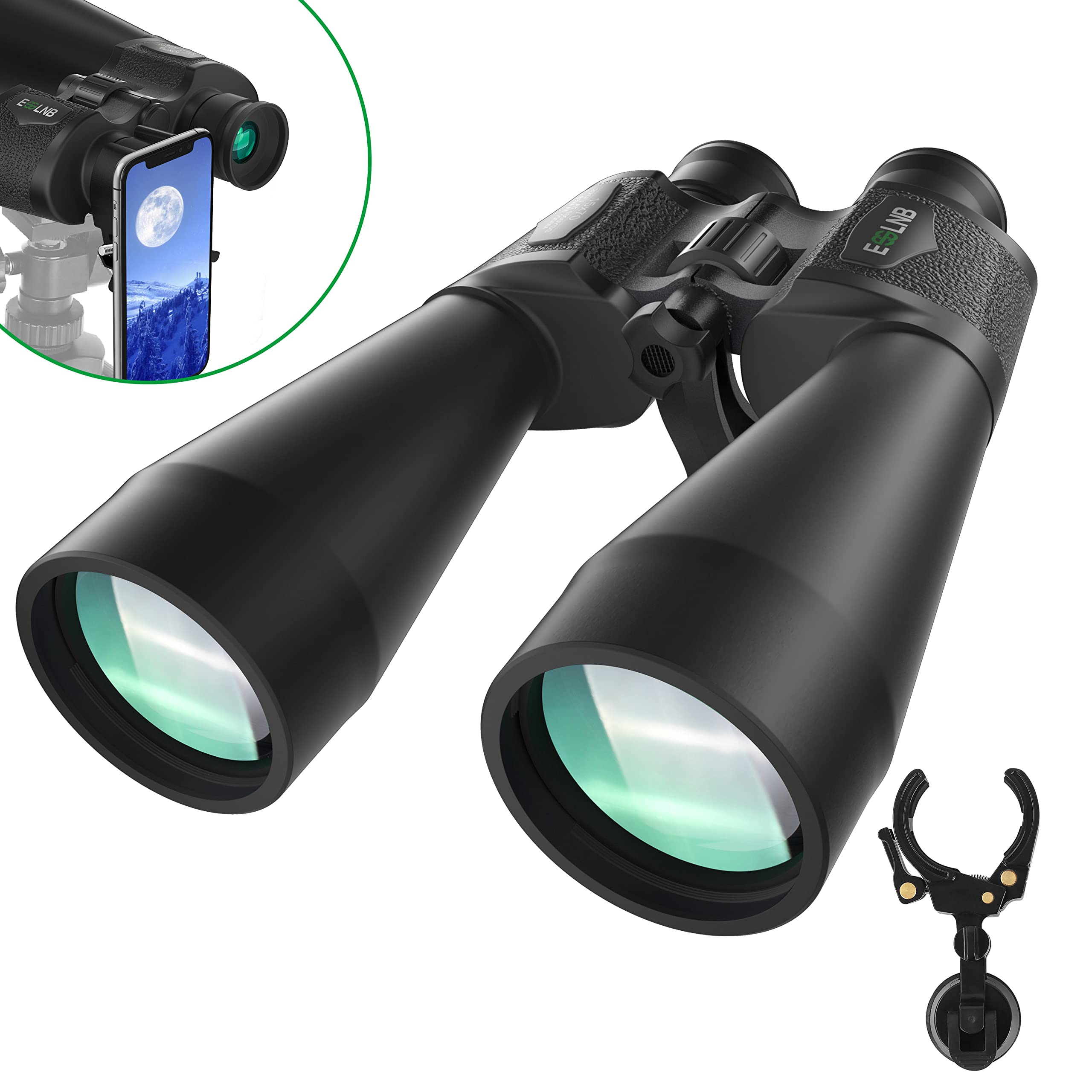 Esslnb Giant Binoculars Astronomy 15X70 With Phone Adapter Tripod Adapter And Carrying Bag Fmc Waterproof Binoculars For Adults