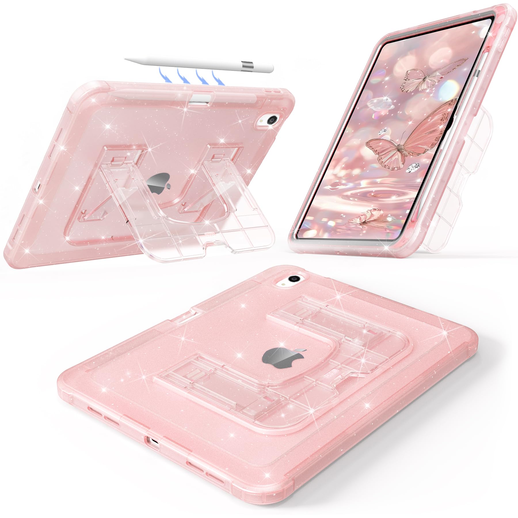 CCMAO Case for iPad (A16) 11th 11 2025, iPad 10th Generation 2022 with Pencil Holder & Kickstand, Shockproof Protective Slim Thi