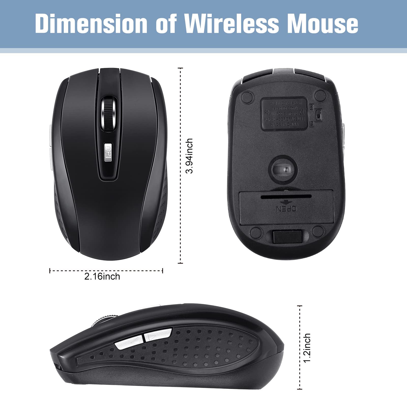 Macarrie 8 Pack Wireless Mouse For Laptop 1200Dpi Wireless Computer Mouse With 6 Buttons Wireless Mouse Bulk Included Wireless U