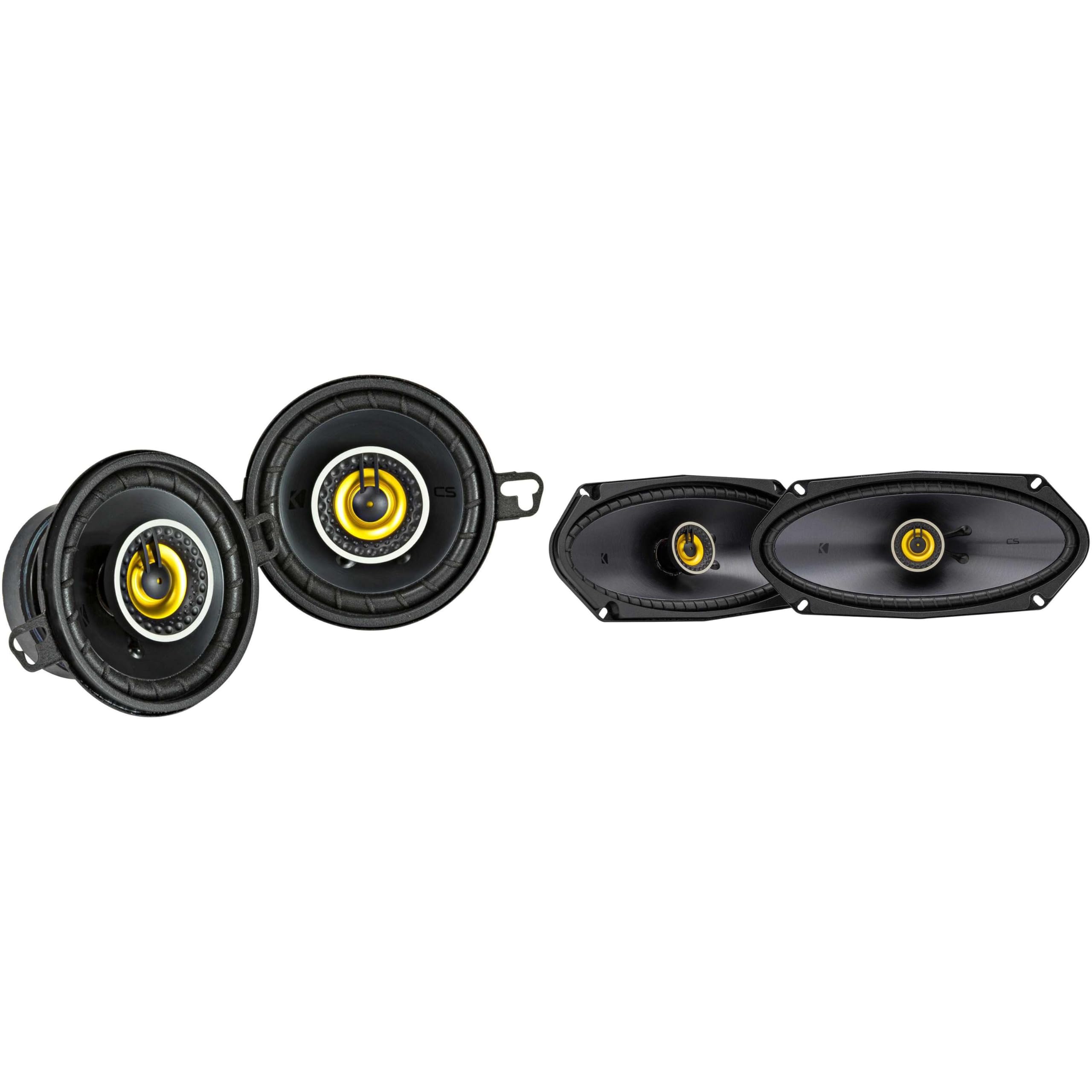 KICKER 50CSC4104-4x10 Drop-in Coaxial Speakers w/ 46CSC354 3.5 Coaxial Bundle