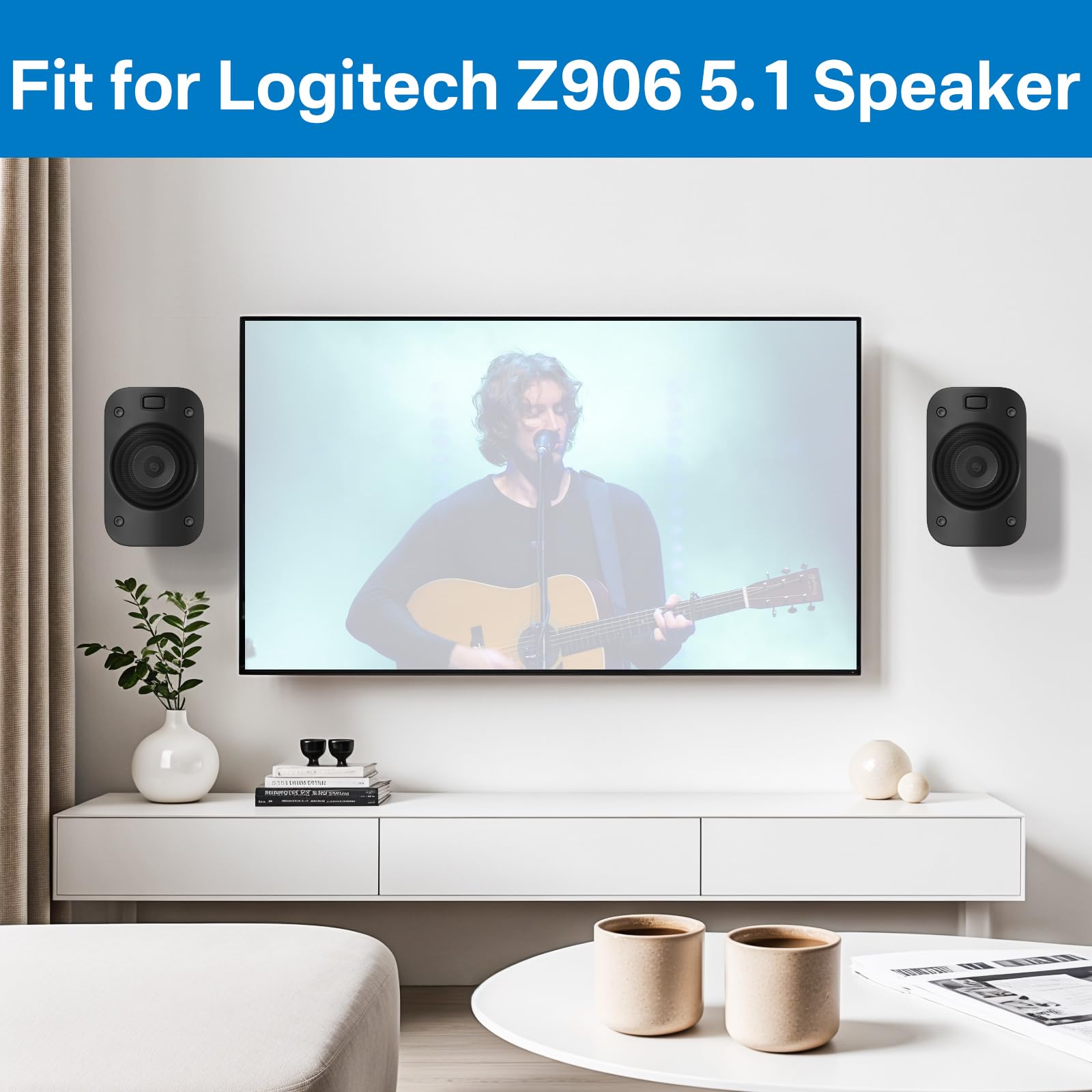 Speaker Mount For Logitech Z906 Speaker Wall Mount Tilt & Swivel Adjustable Ceiling Mount For Logetich Z906 Satellite Speaker Mo