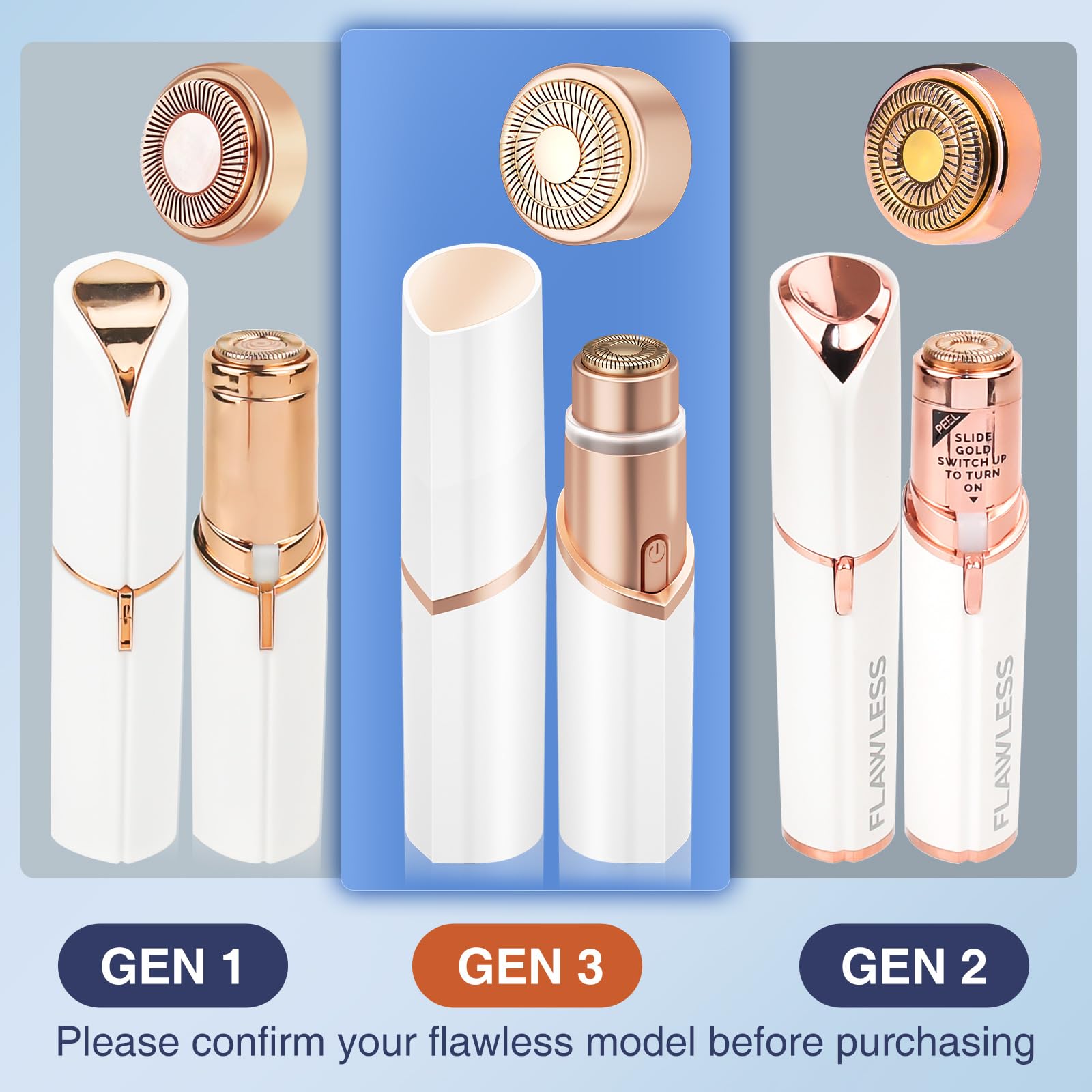 Replacement Heads For New Flawless Finishing Touch Generation 3 Facial Hair Remover, Upgraded Gen 3 Replacement Blades For Flawl