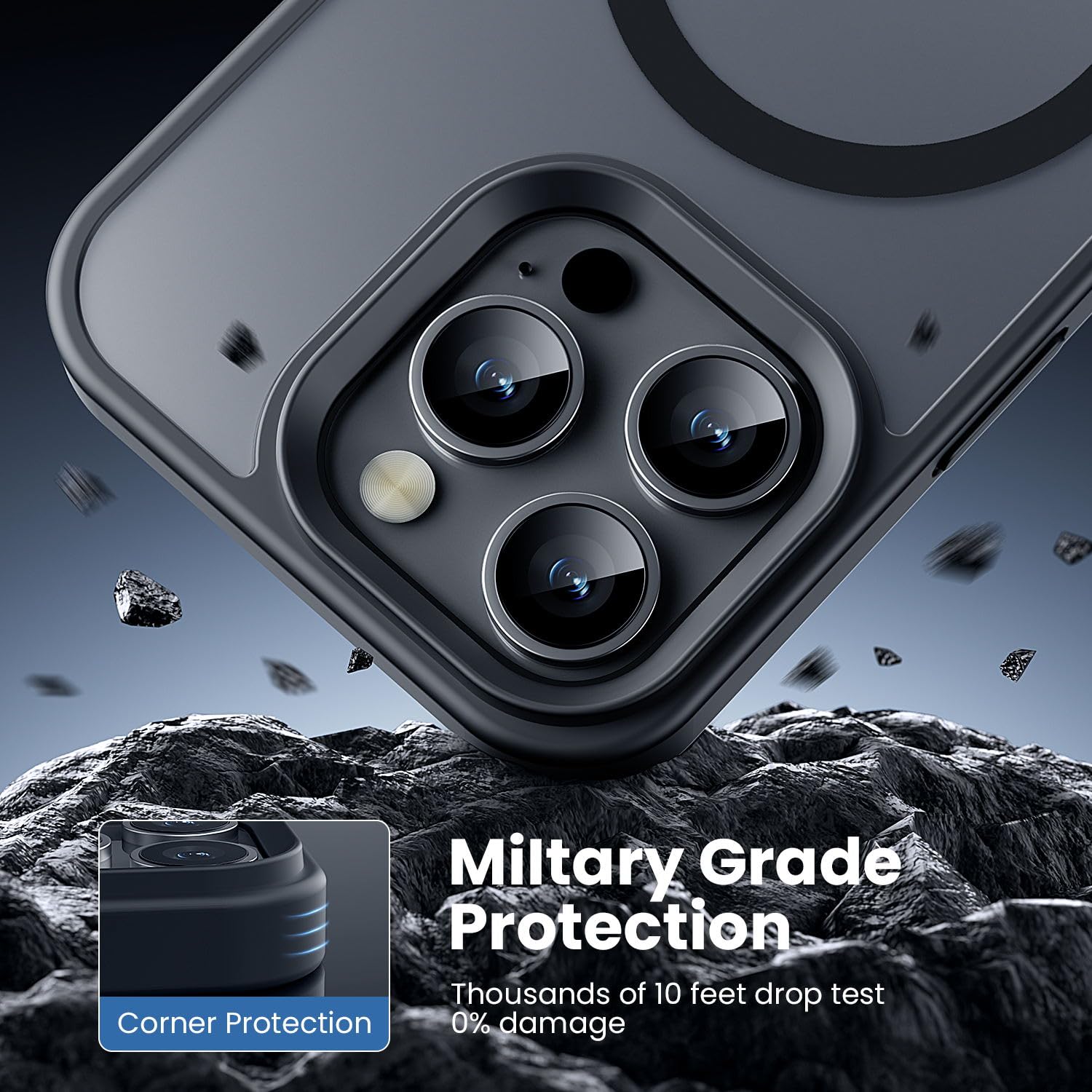 Gyizho Magnetic Designed For Iphone 16 Pro Case, [Military Grade Drop Tested] [Compatible With Magsafe] Slim Protective Transluc