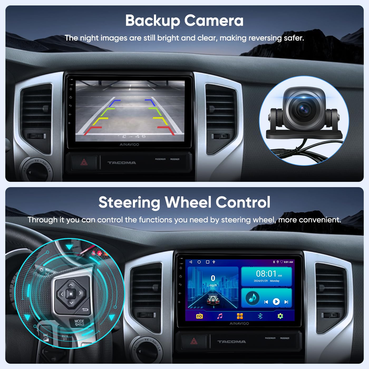 9 Inch Car Radio Stereo Upgrade For Toyota Tacoma 2005 2015 With Android12/5G Wifi/Wireless Carplay/Android Auto/Touch Screen/Gp