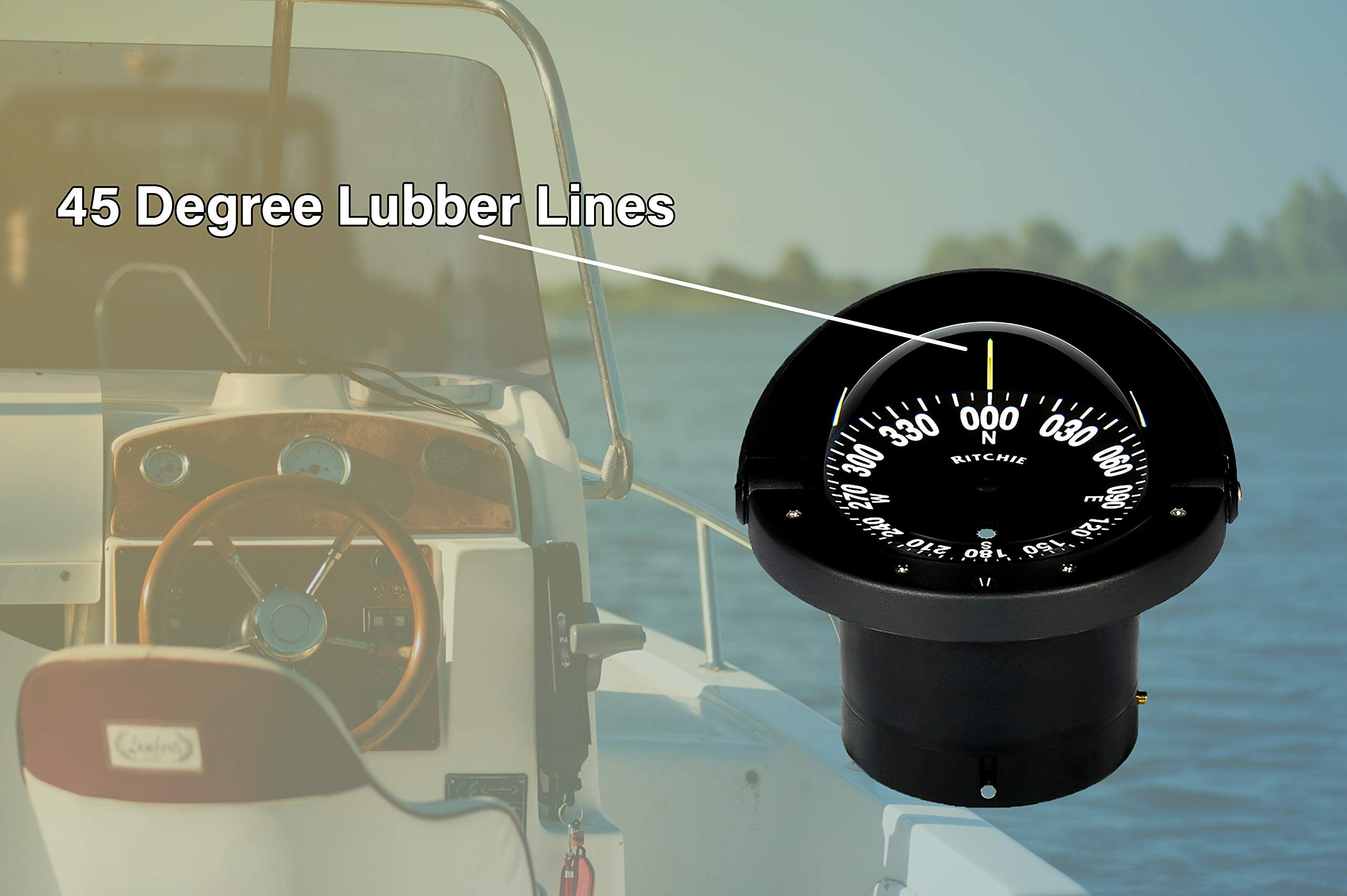 Ritchie Fn 201 Navigator Compass   Flush Mount   Black