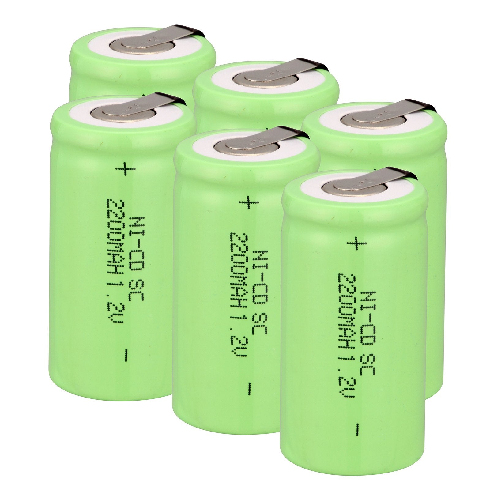 Odstore Ni Cd 1.2V 2200Mah Rechargeable Battery Sub C Sc Batteries (Green*6)