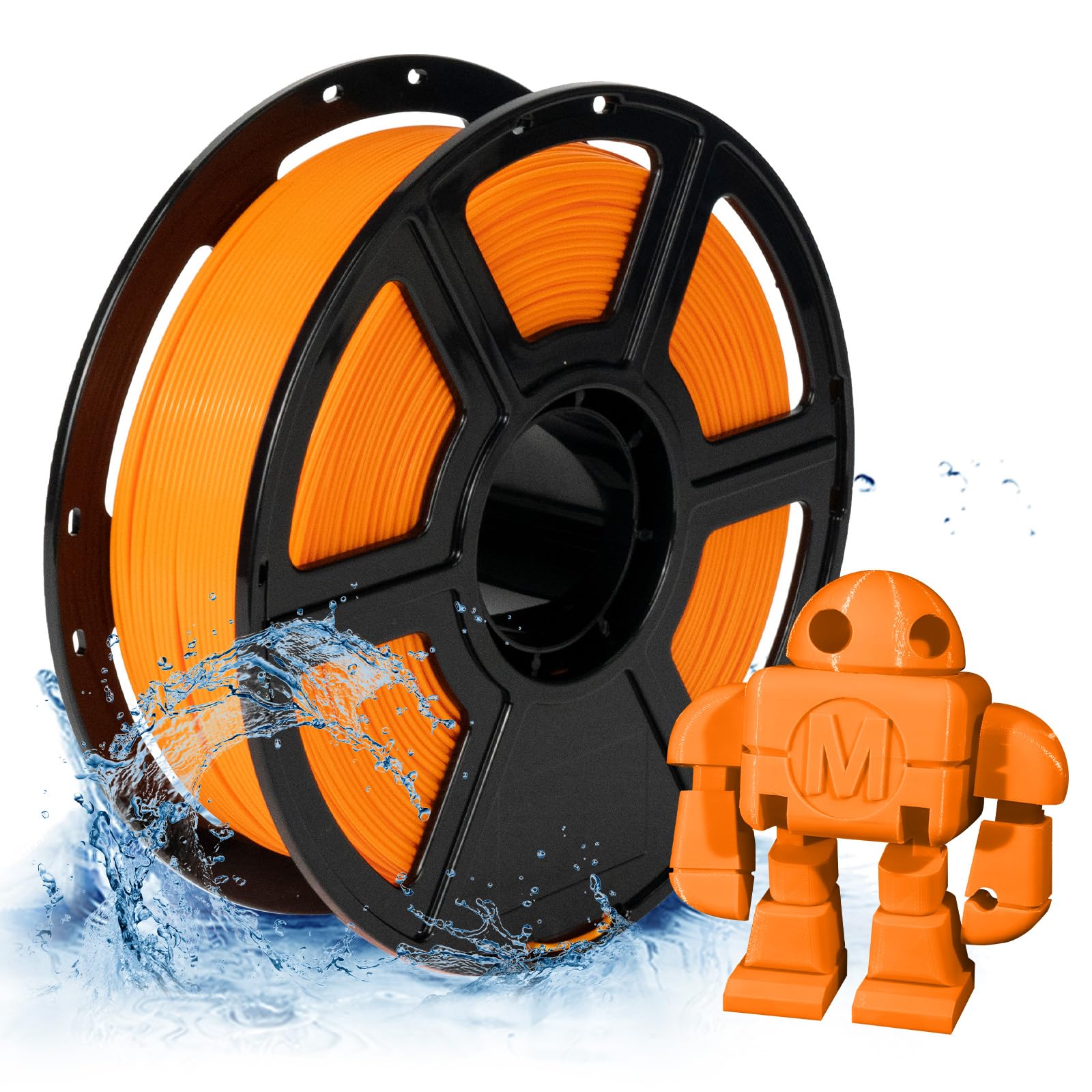 FLASHFORGE PETG Pro Filament 1.75mm Orange, 3D Printer Filament 1kg (2.2lbs) Spool, Dimensional Accuracy +/- 0.02mm, 3D Printing