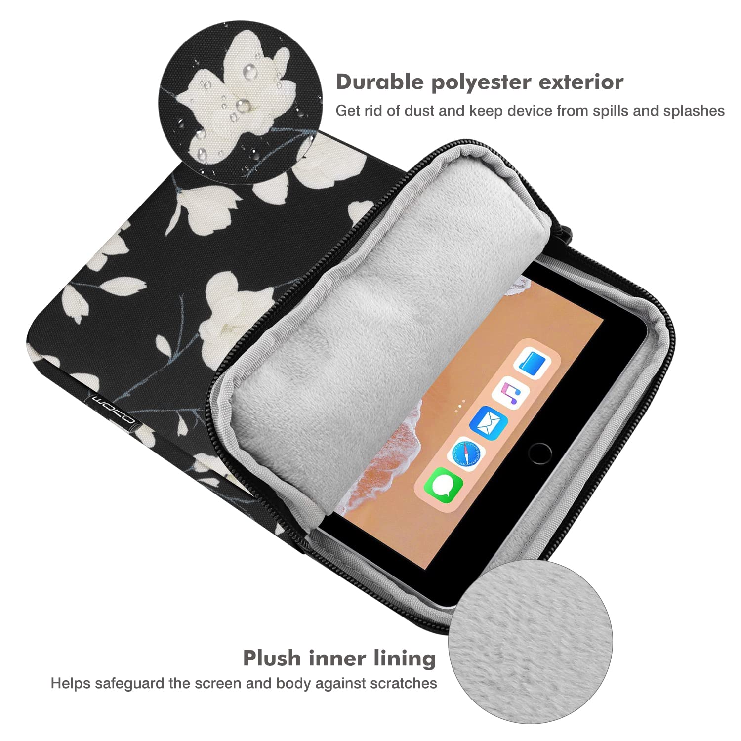 MoKo 9 11 Inch Tablet Sleeve Bag Carrying Case Fits New 11 inch iPad Pro M4/iPad Air M2 2024, iPad Air 5/4/3 10.9'/10.5', iPad Pro 11 M2, iPad 10th 10.9, iPad 9/8th Gen 10.2, Tab S8/S9 11', Magnolia