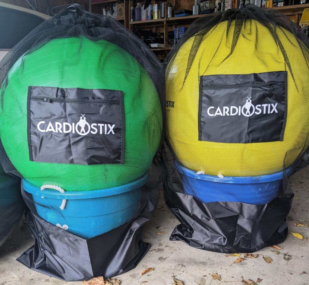 Cardiostix Bucket Ball Hauler For Cardio Drumming | Drumsticks, Premium Mesh, Fitness, Aerobic Class, Caddy, Pound, Exercises &