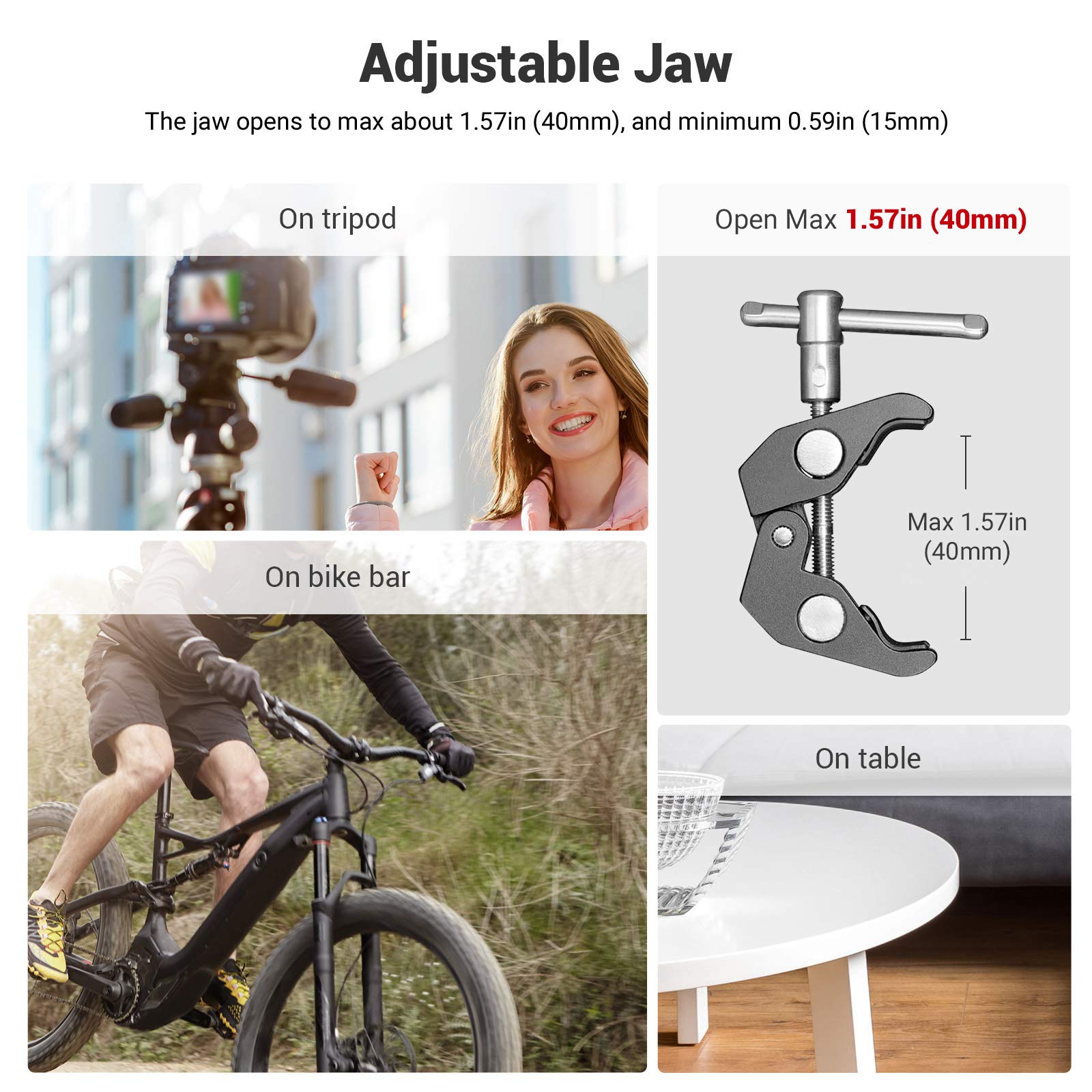 Small Rig Clamp Adapter SmallRig Multi-Functional Ballhead Clamp Double Ball Adapter with ...