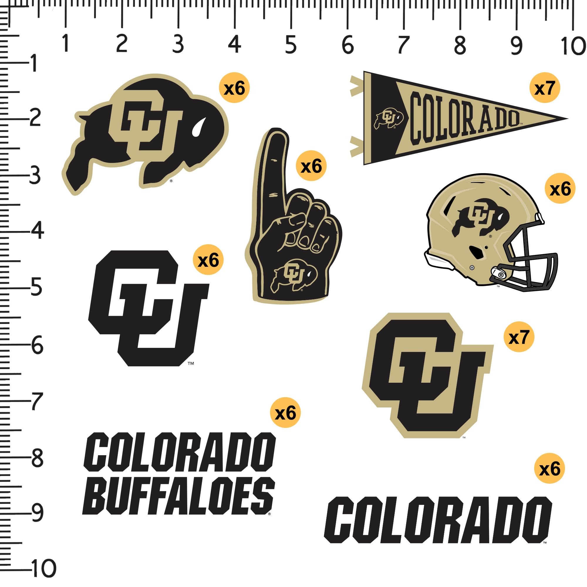University Of Colorado 50Ct Vinyl Large Deluxe Stickers Variety Pack   Laptop, Water Bottle, Scrapbooking, Tablet, Skateboard, I