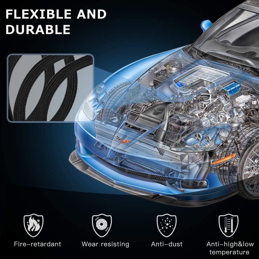 Agptek Cable Management Sleeve Cover 10Ft   4/5 Inch, Cord Management System For Desk Pc Tv Computer Projector Wires Protection