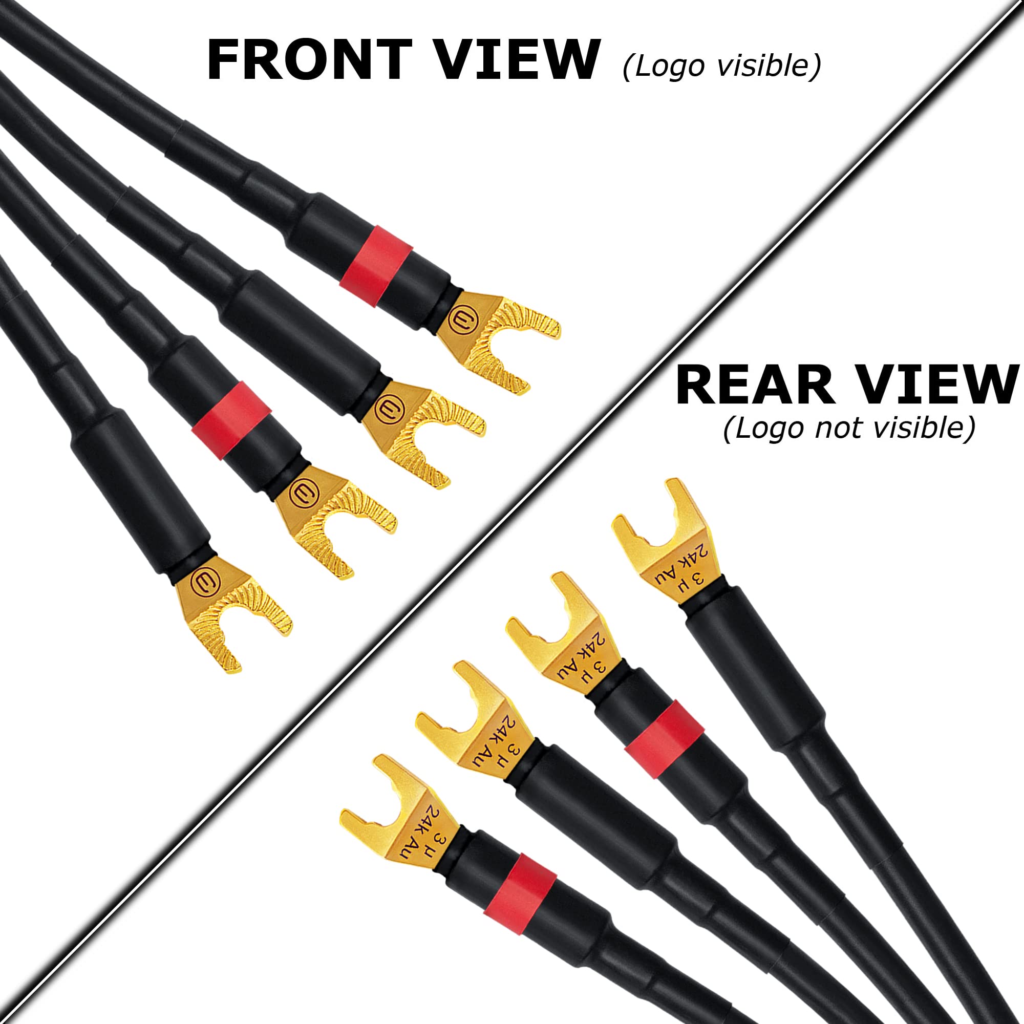 Worlds Best Cables 6 Foot   Canare 4S11 � Audiophile Grade   Hifi Star Quad Bi Wire Speaker Cable Pair With Eminence Gold Spade Connectors