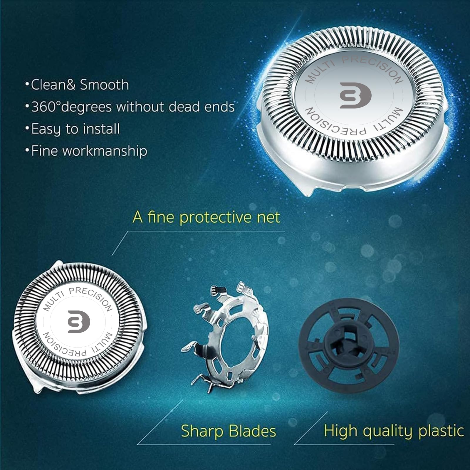 Replacement Heads For 3000 Replacement Blades Compatible With Shaver 2500 S1311/82 & 3500 S3212/82 Heads.