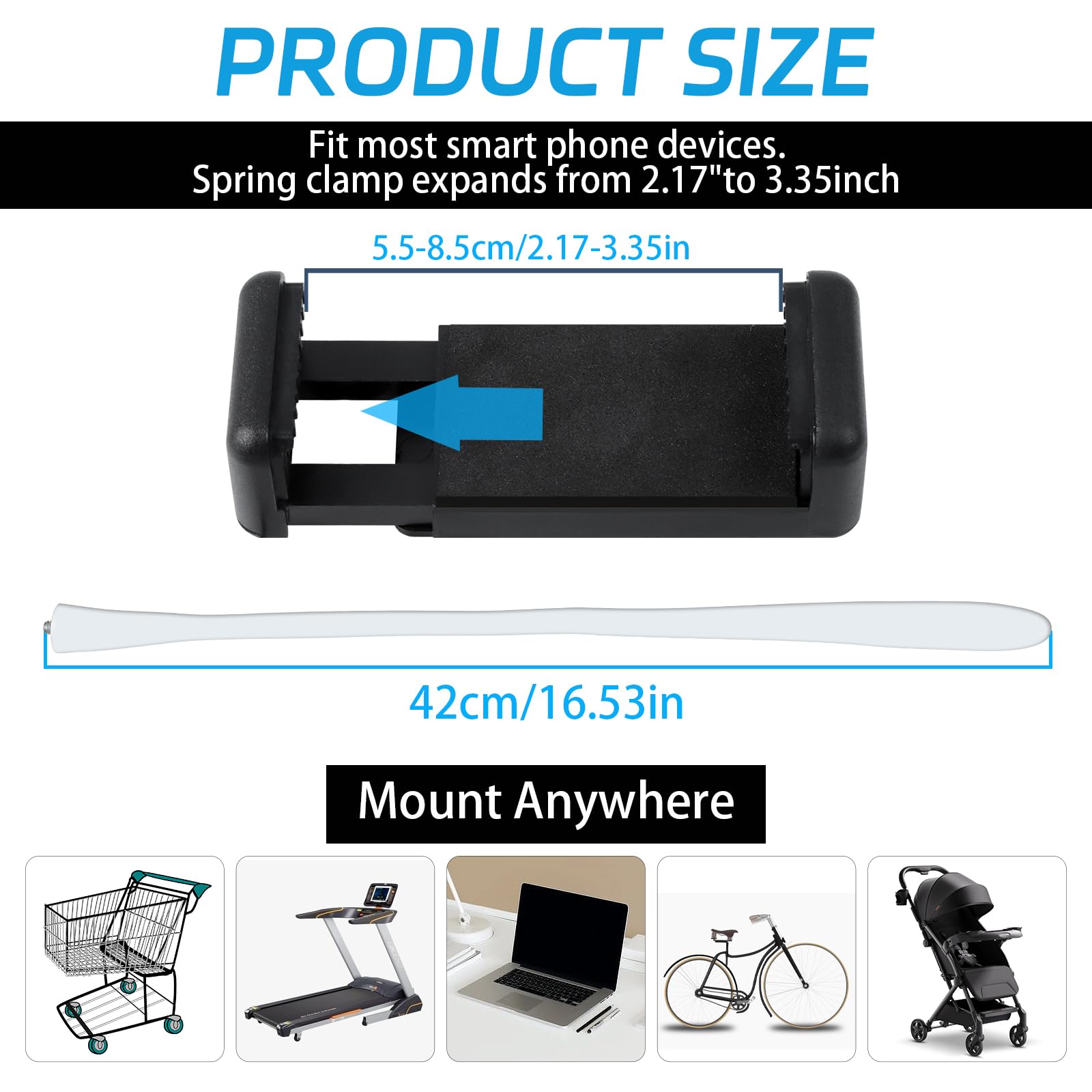 Llmsix Stroller Phone Holder Portable Stroller Bike Phone Holder Flexible Stroller Phone Mount Universal Stroller Accessories Wi