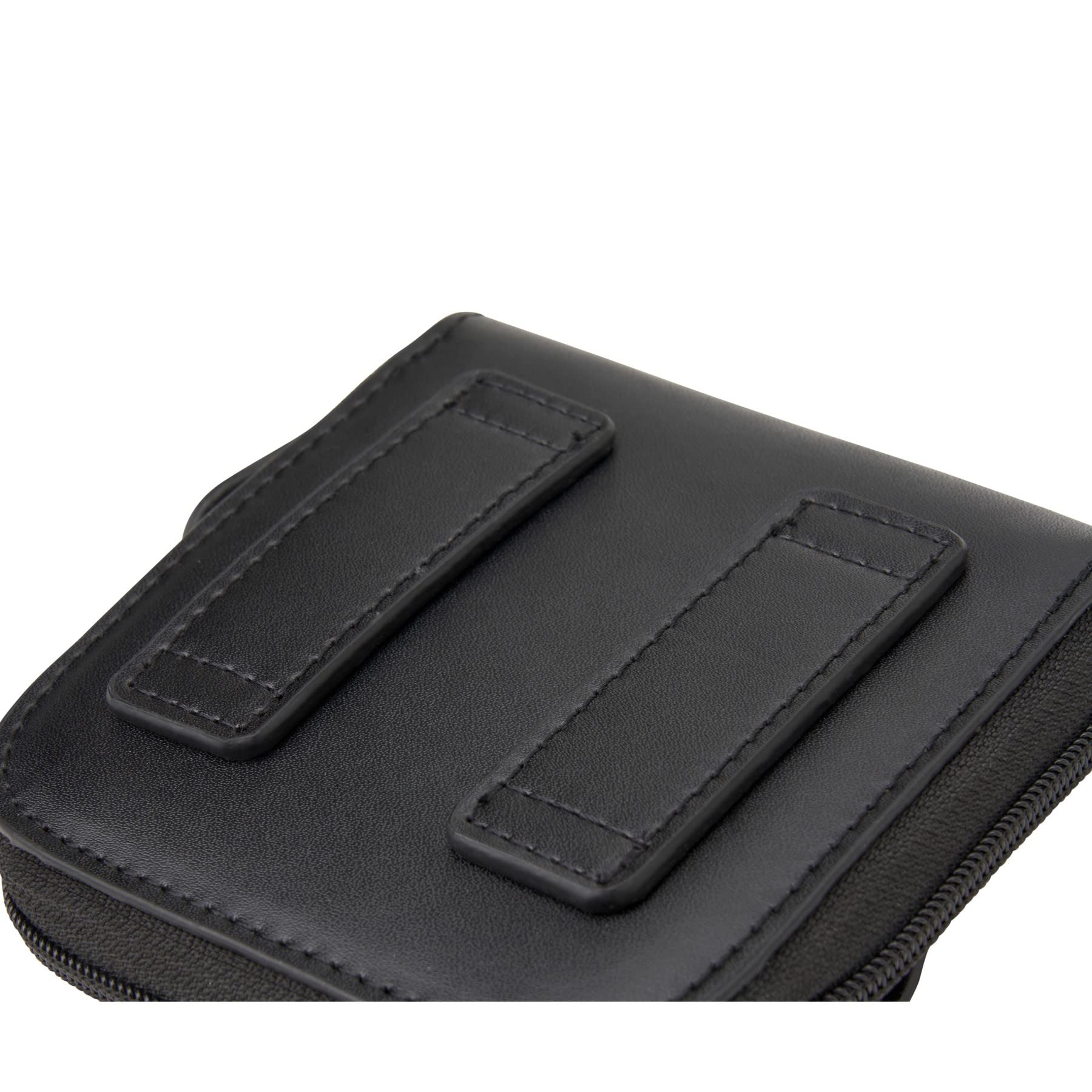 Protec Trumpet/Small Brass Multiple (2 Piece) Leather Mouthpiece Pouch With Zipper Closure, Model L220, Black