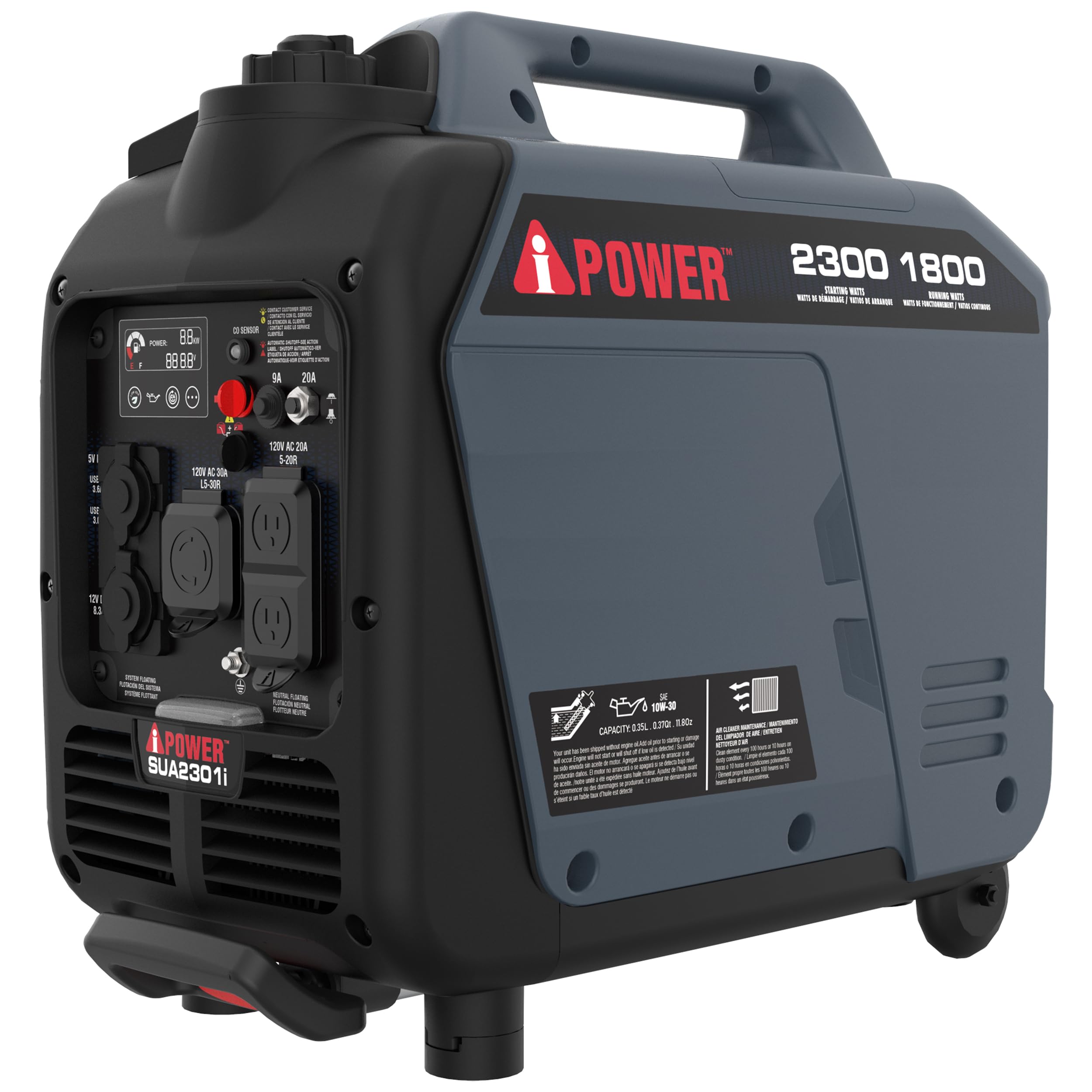 A Ipower Portable Inverter Generator, 2300W Rv Ready, Epa & Carb Compliant Co Sensor, Portable Ultra Light Weight For Backup Hom