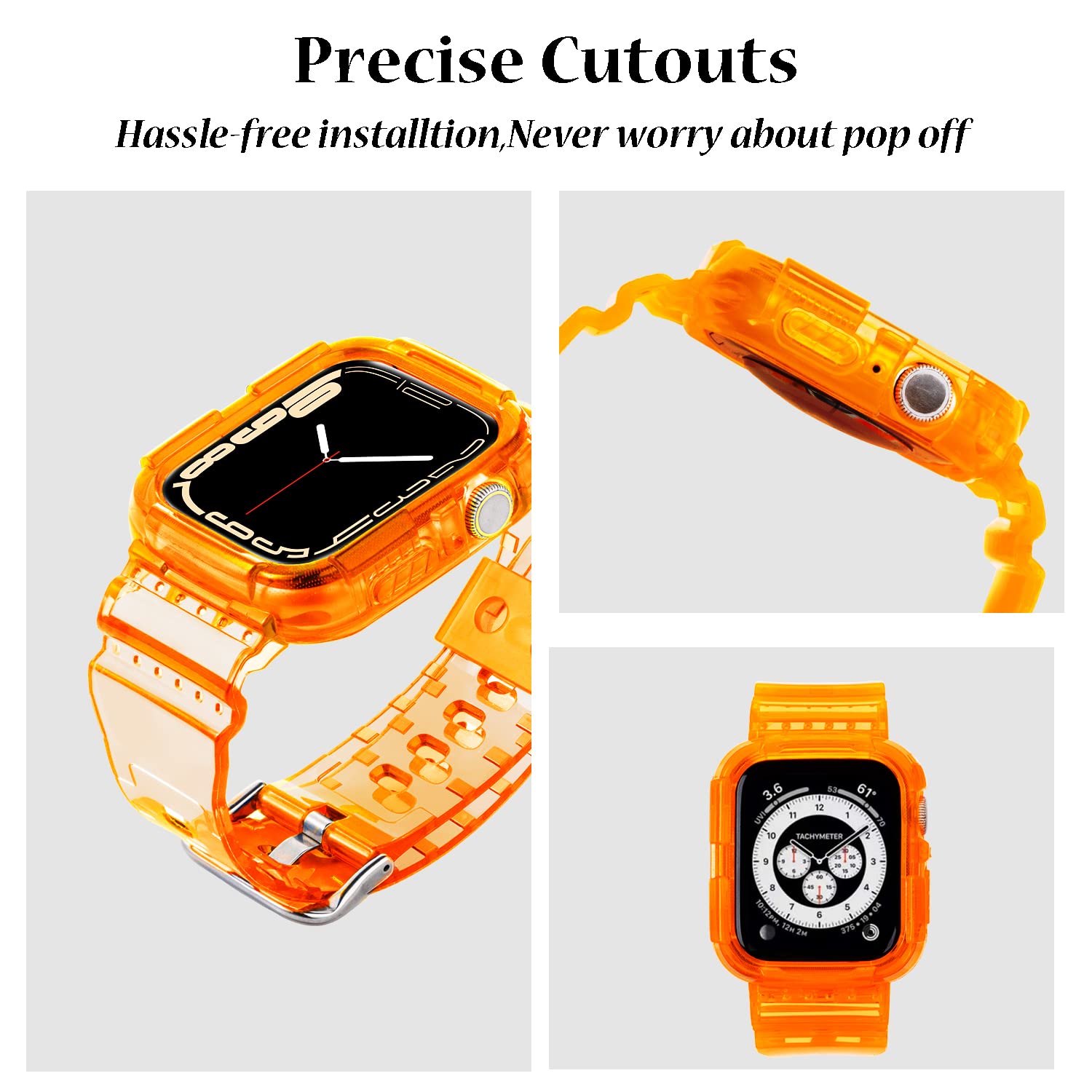 Blingbrione Case With Band Compatible For Apple Watch 38Mm 40Mm 41Mm,Shockproof Impact Resistant Protective Bumper Cover With Si