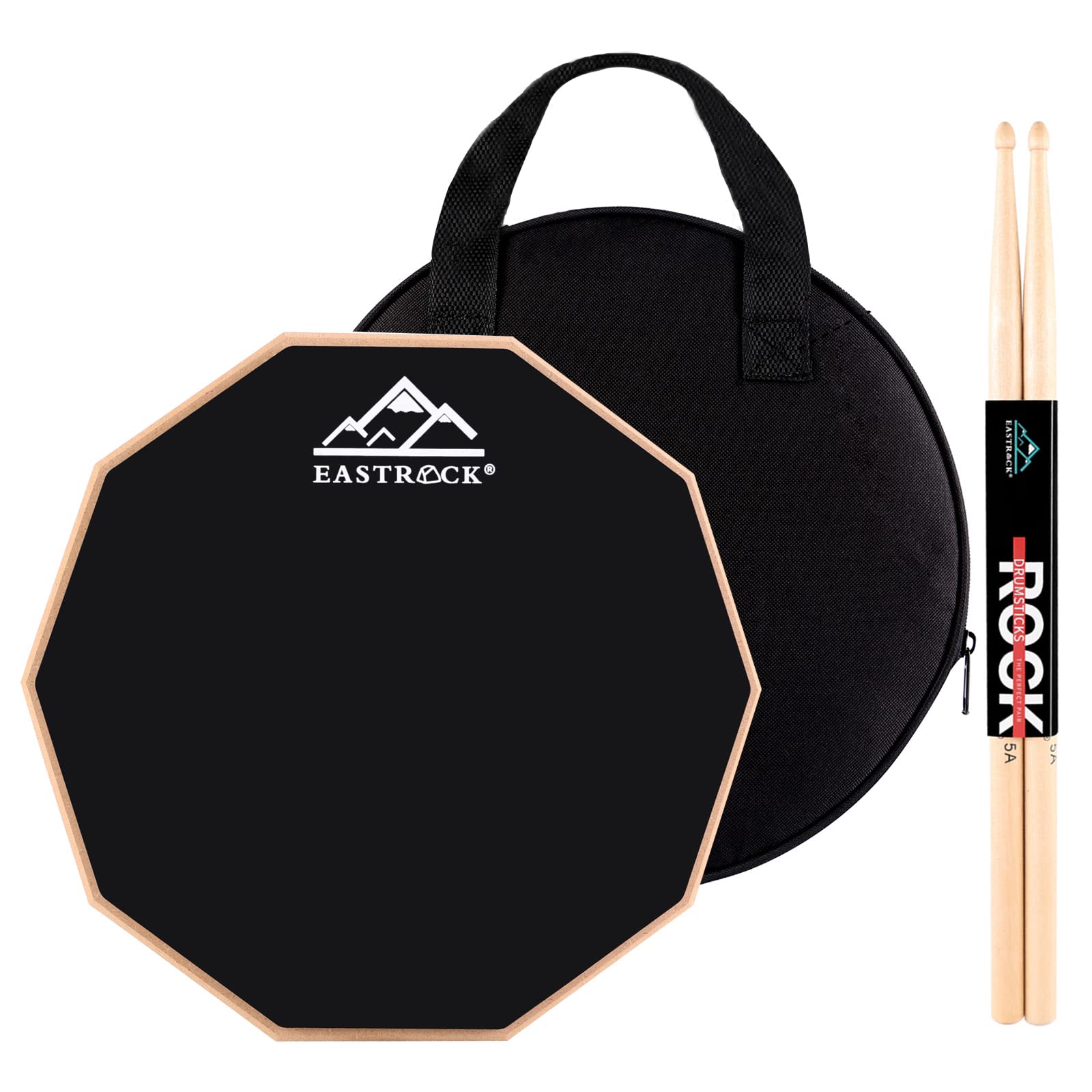 Eastrock Practice Drum Pad, 11 Inches Double Sided Silent Drum Pad, Silicone Dumb Drum With Drumsticks And Storage Bag For Begin