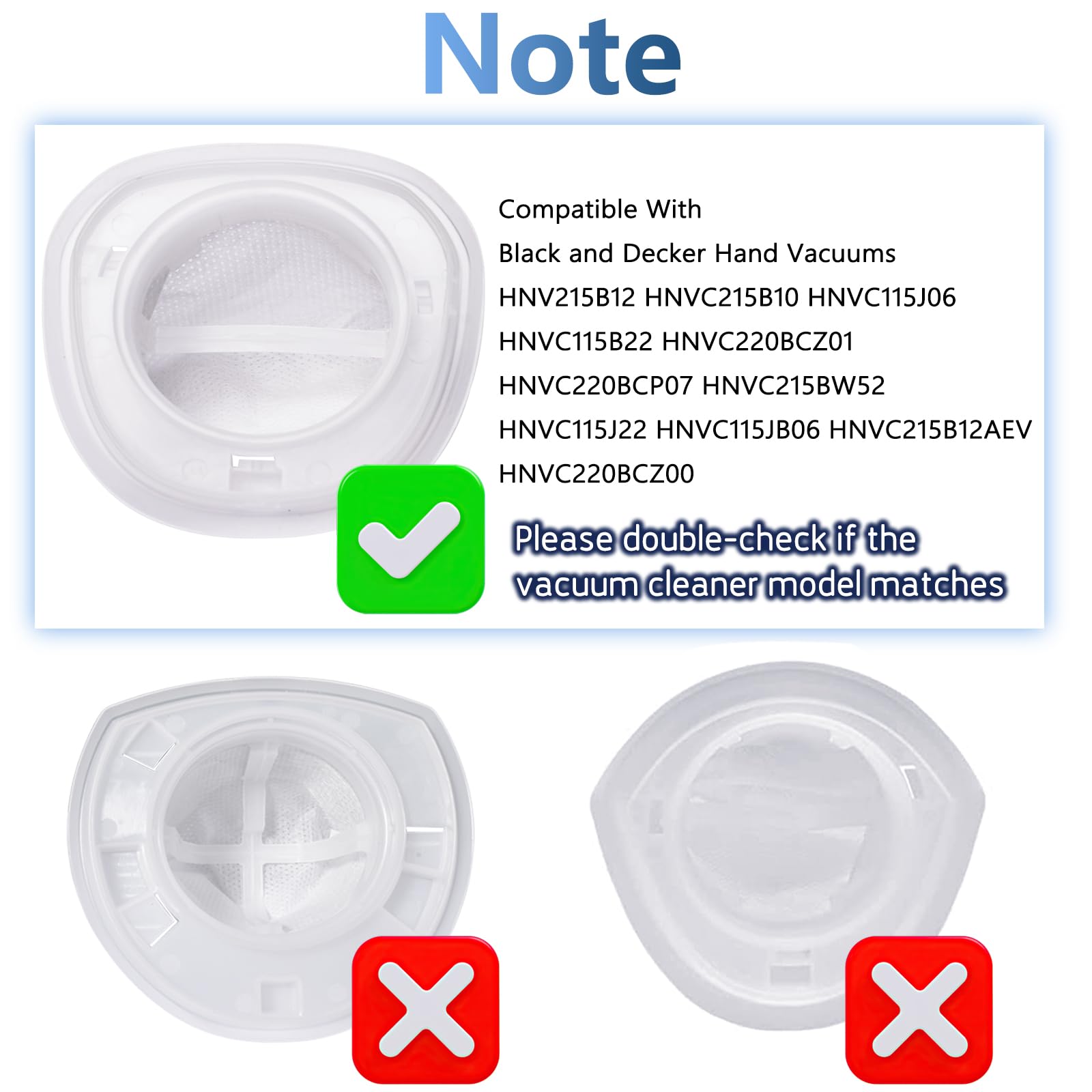 4 Pack Hnvcf10 Filter Replacement For Black And Decker Dustbuster Hand Vacuum Hnvc220Bcz01, Hnvc215B10, Hnvc215B12, Hnvc115B22,