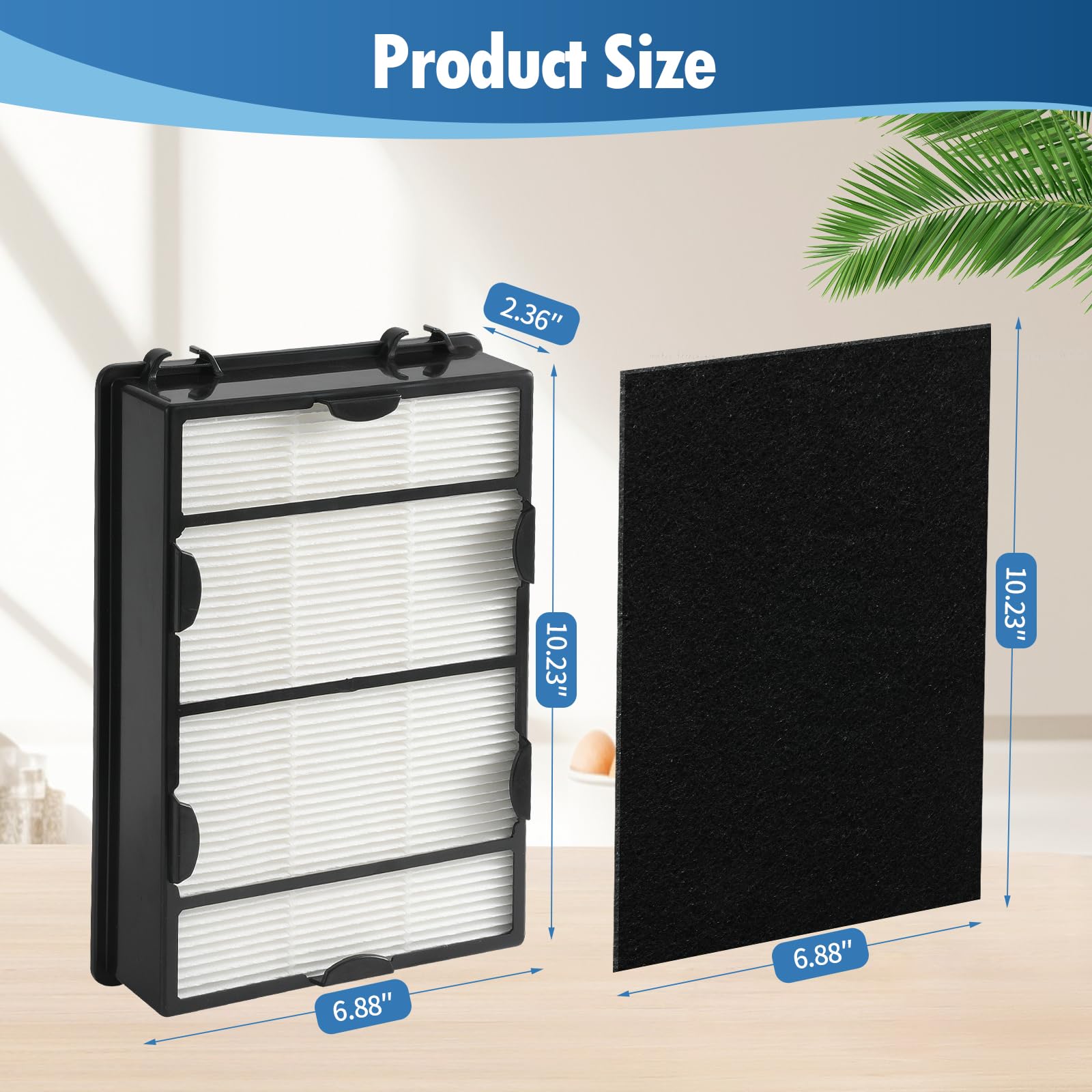 Derblue 6Pcs True Hepa Filter And 8Pcs Pre Filter Replacement Filter B For Holmes Hapf600,Replacement Holmes Air Filter,Part # H