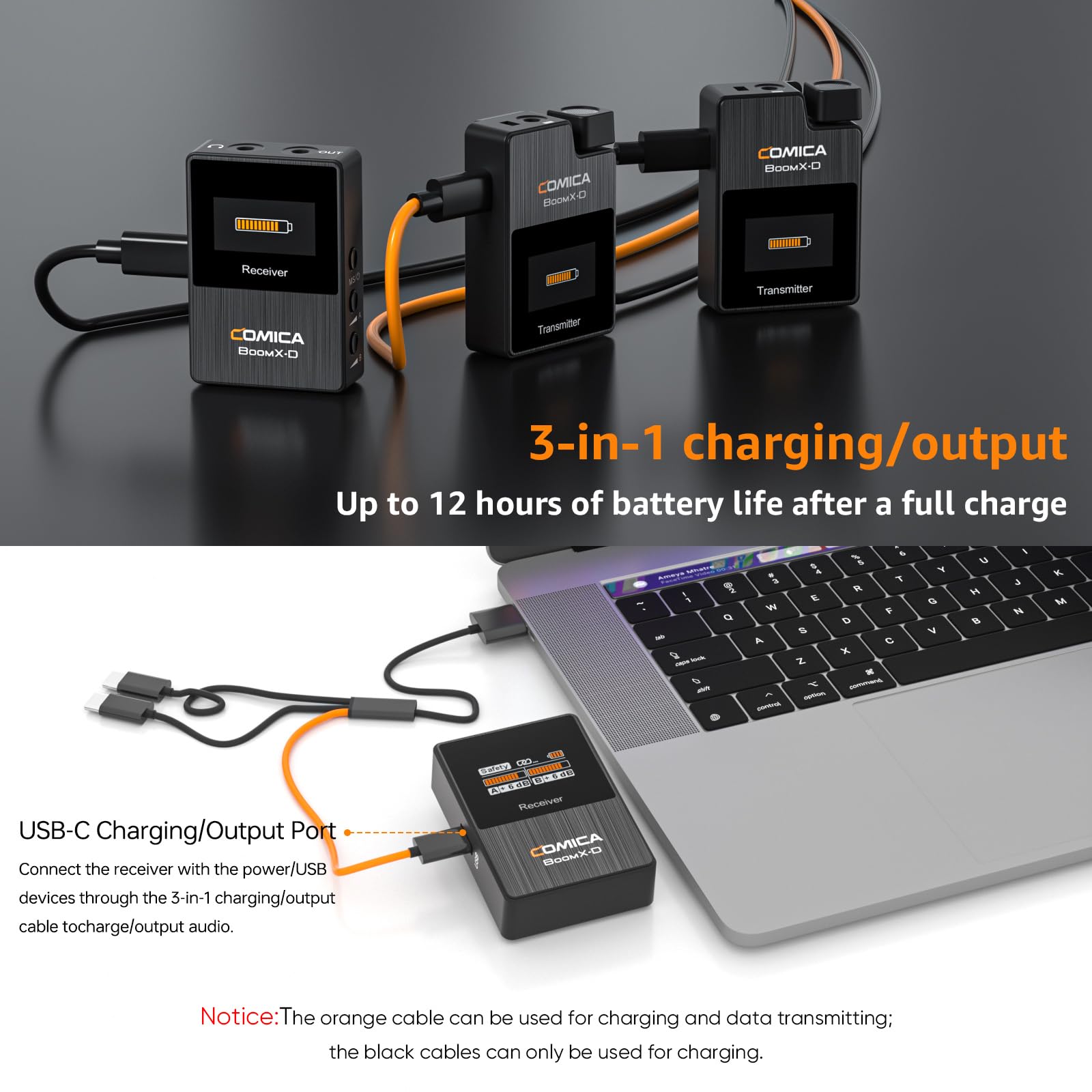 Comica Boomx-D2 Wireless Lavalier Microphone, 2.4G Dual Lapel Mic With 2 Transmitters, Noise Cancellation, 656Ft Range, Compatib