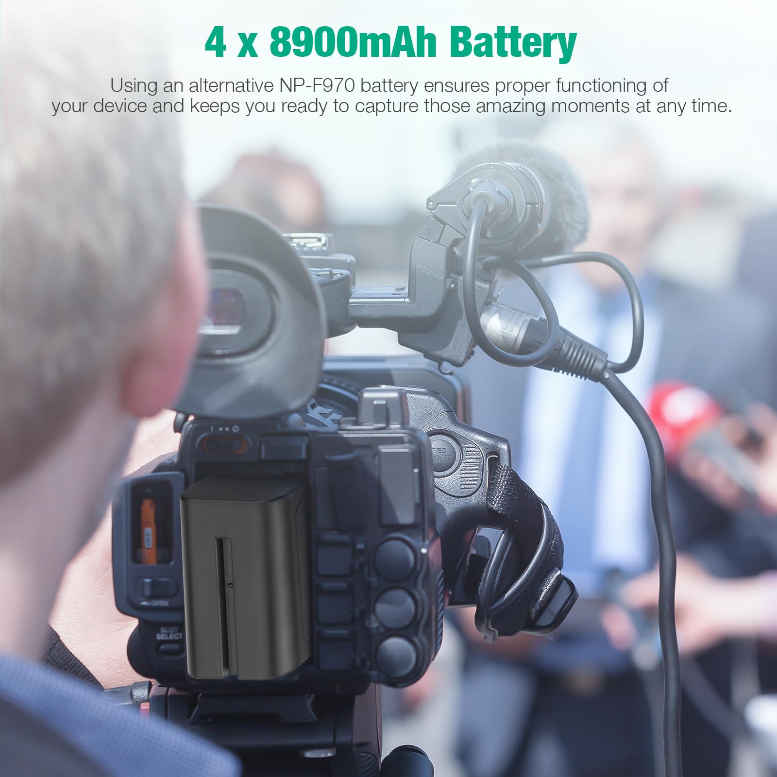 Firstpower 4 Pack Np F970 Batteries And 4 Channel Charger Compatible With Sony Np F970, F960, F950, F930, F770, F750, F570, F550