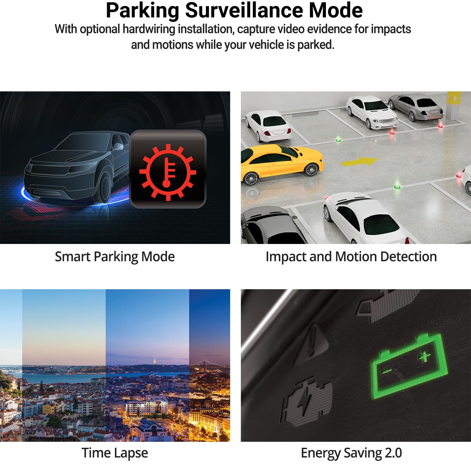 Thinkware Q200 2Ch Dash Cam 2K Front 1080P Rear Car Dashboard Camera, Wifi, Wdr, Speed Red Light Alerts, Adas, 256Gb Max, Parkin