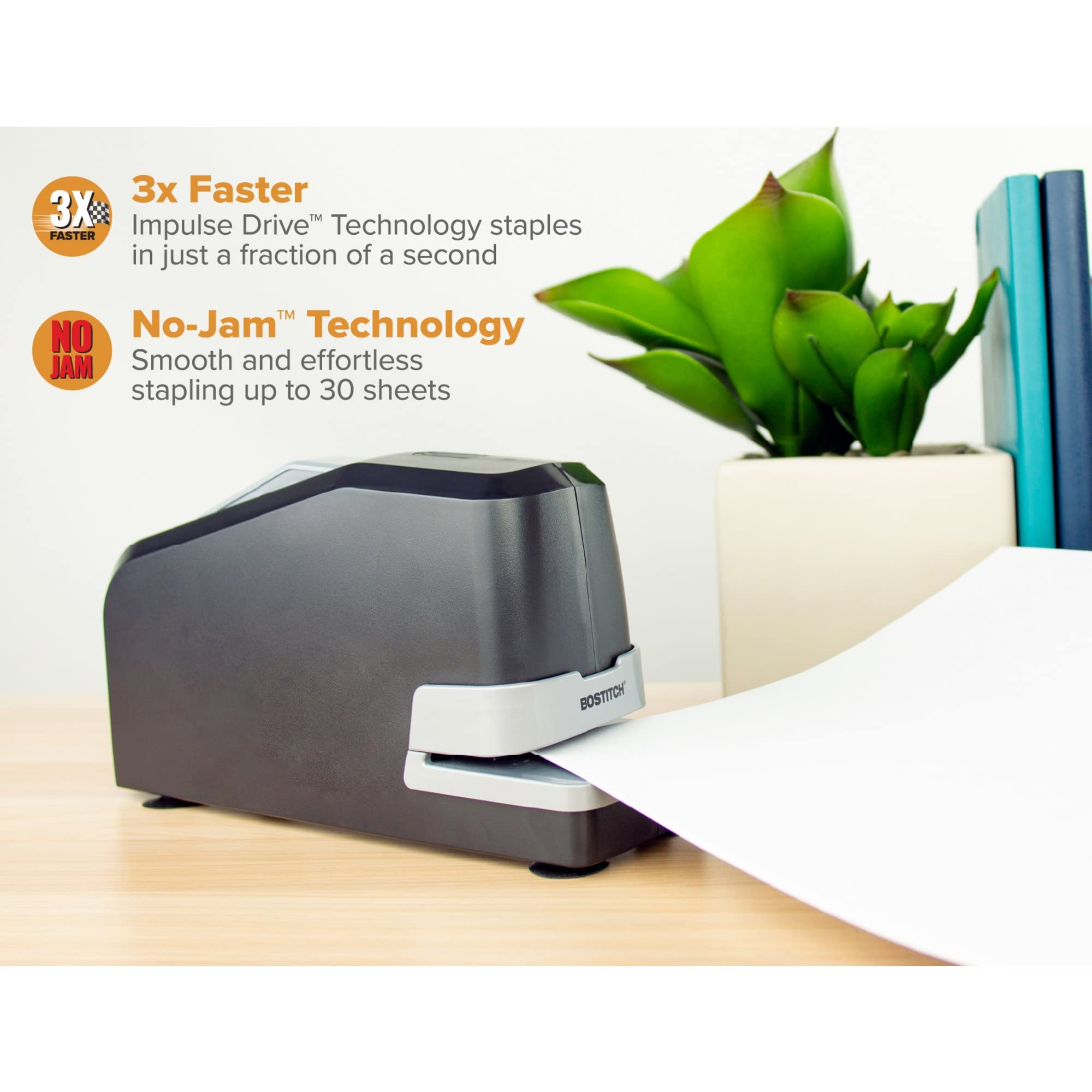 Bostitch Impulse 25 Sheet Electric Stapler Value Pack   Heavy Duty, No Jam With Trusted Warranty Guaranteed By Bostitch, Black (