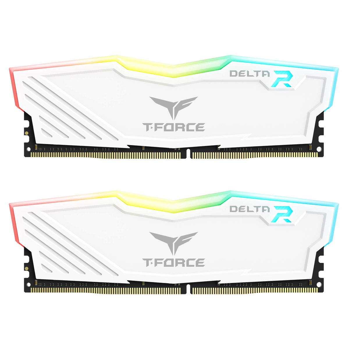 Teamgroup T-Force Delta Rgb Ddr4 16Gb (2X8Gb) 3200Mhz (Pc4-25600) Cl16 Desktop Memory Module Ram White - Tf4D416G3200Hc16Cdc01