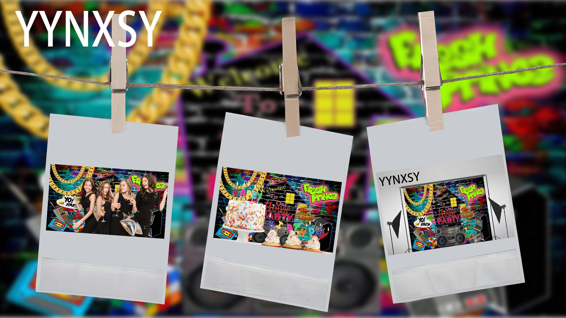 Yynxsy 80'S Party Decorations Go Back To 80'S Banners 80'S Brick Wall Background Background Decoration Photography Background 80