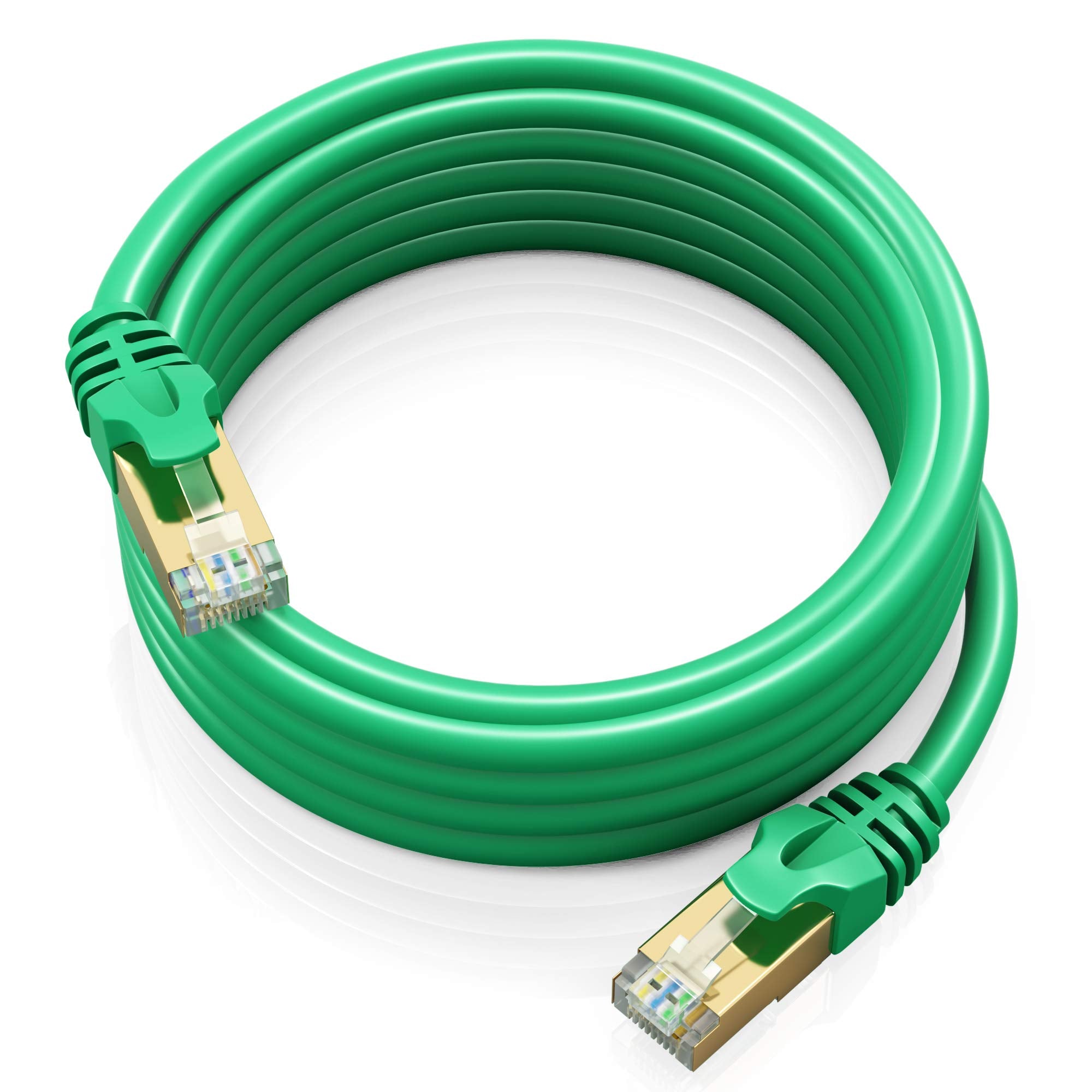 Cat 7 Ethernet Cable 12 Ft   High Speed Internet & Network Lan Patch Cable, Rj45 Connectors   12Ft / Green   Perfect For Gaming, Streaming, And More