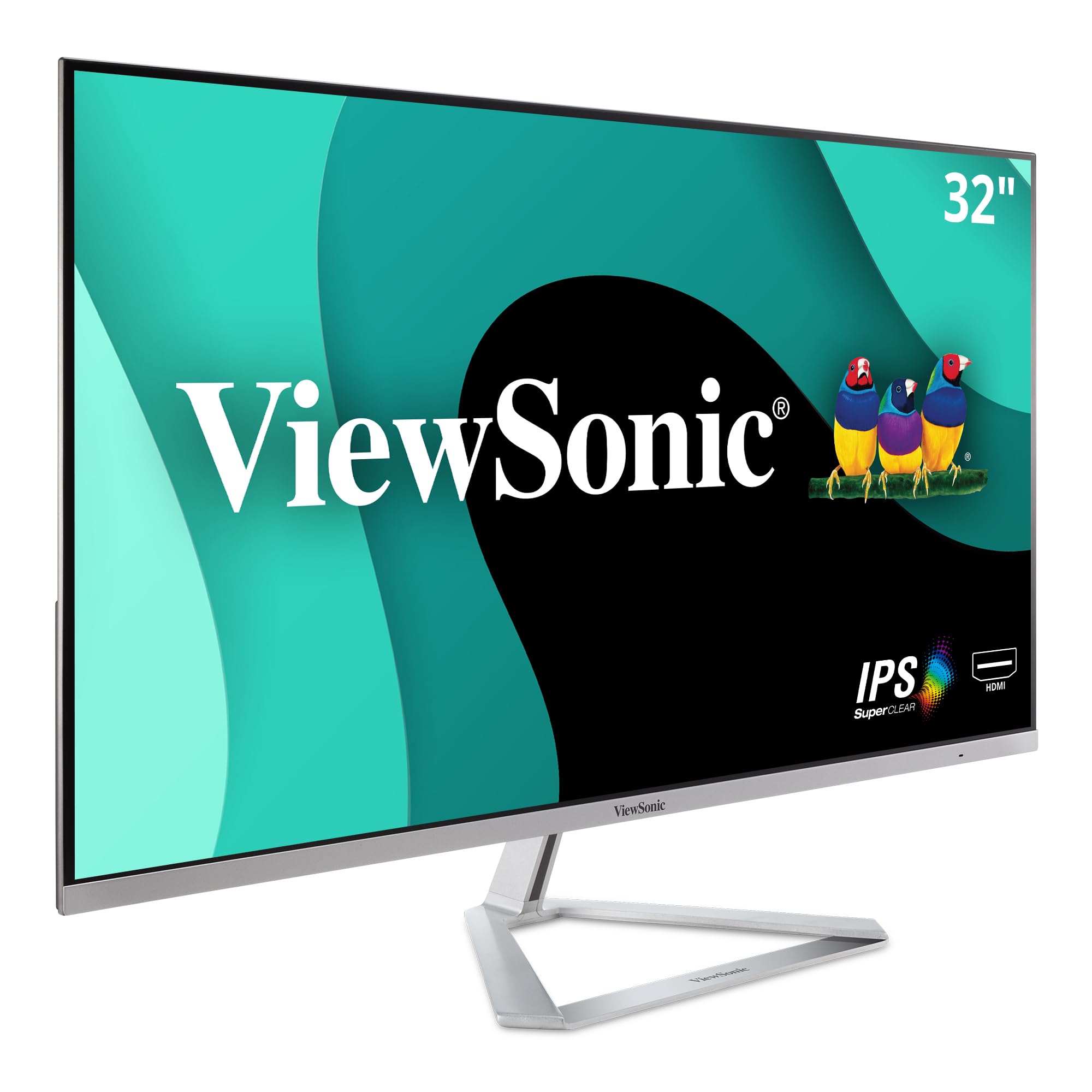 Viewsonic Vx3276 Mhd 32 Inch 1080P Frameless Widescreen Ips Monitor With Screen Split Capability Hdmi And Displayport