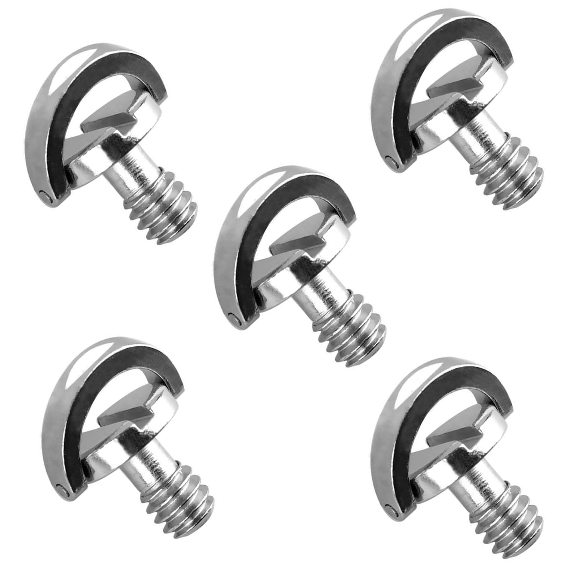 (5 Packs) Stainless Steel D Shaft D-Ring 1/4 Tripod Screw, Mounting Screw Adapter, Quick Release Camera Screw for Camera Camcord