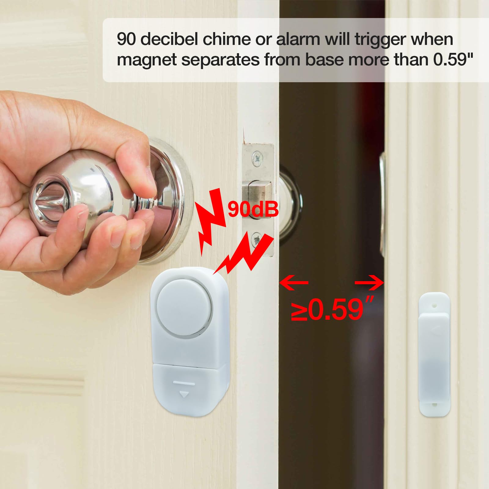 Door Window Alarm, 90Db Door Alarms For Kids Safety, Door Window Burglar Alarm Window Pool Alarms For Home Security (2 Pack)