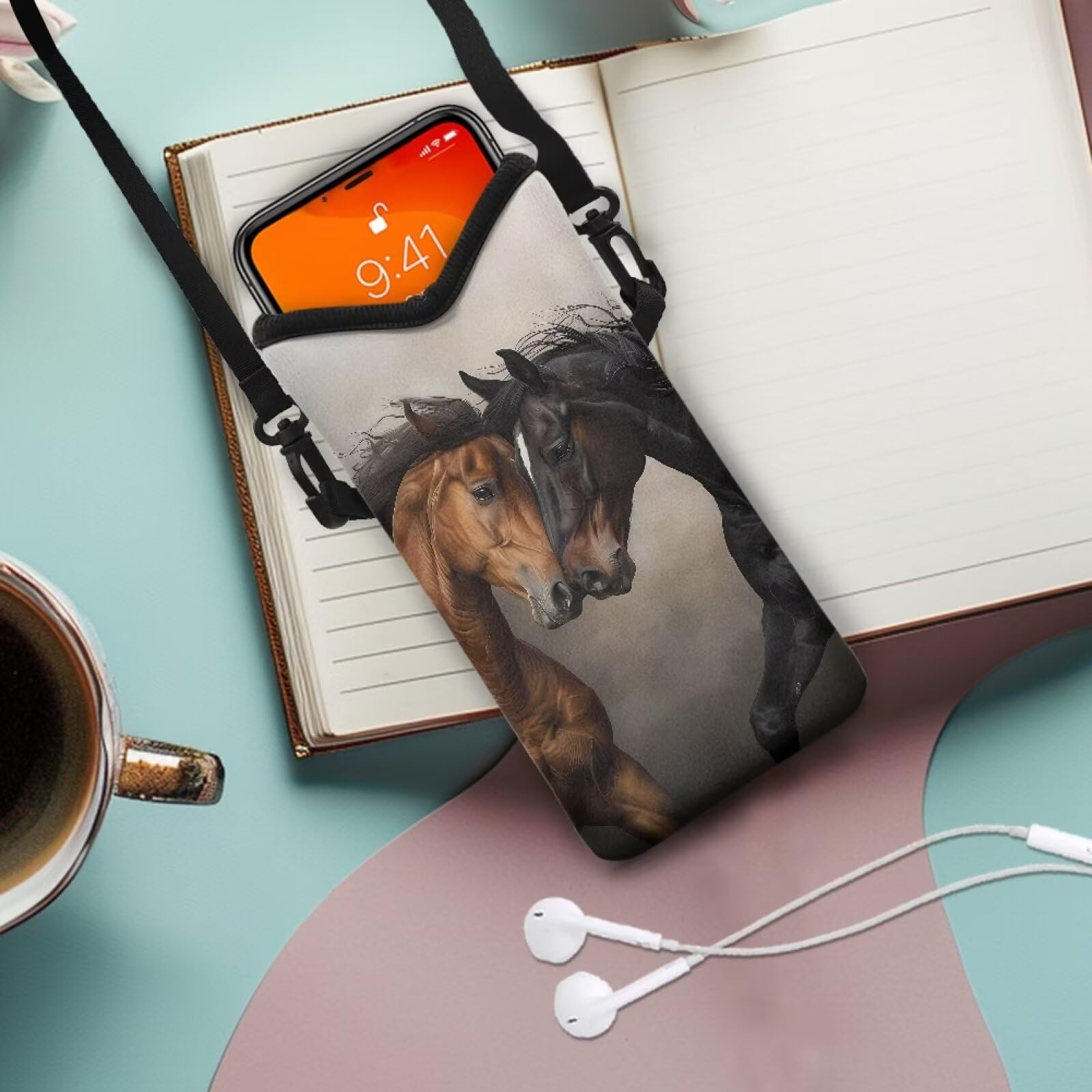 Txsniver Neoprene Cellphone Sleeve Pouch Waterproof Phone Bag With Adjustable Crossbody Strap Shockproof Phone Purse, Hook And L