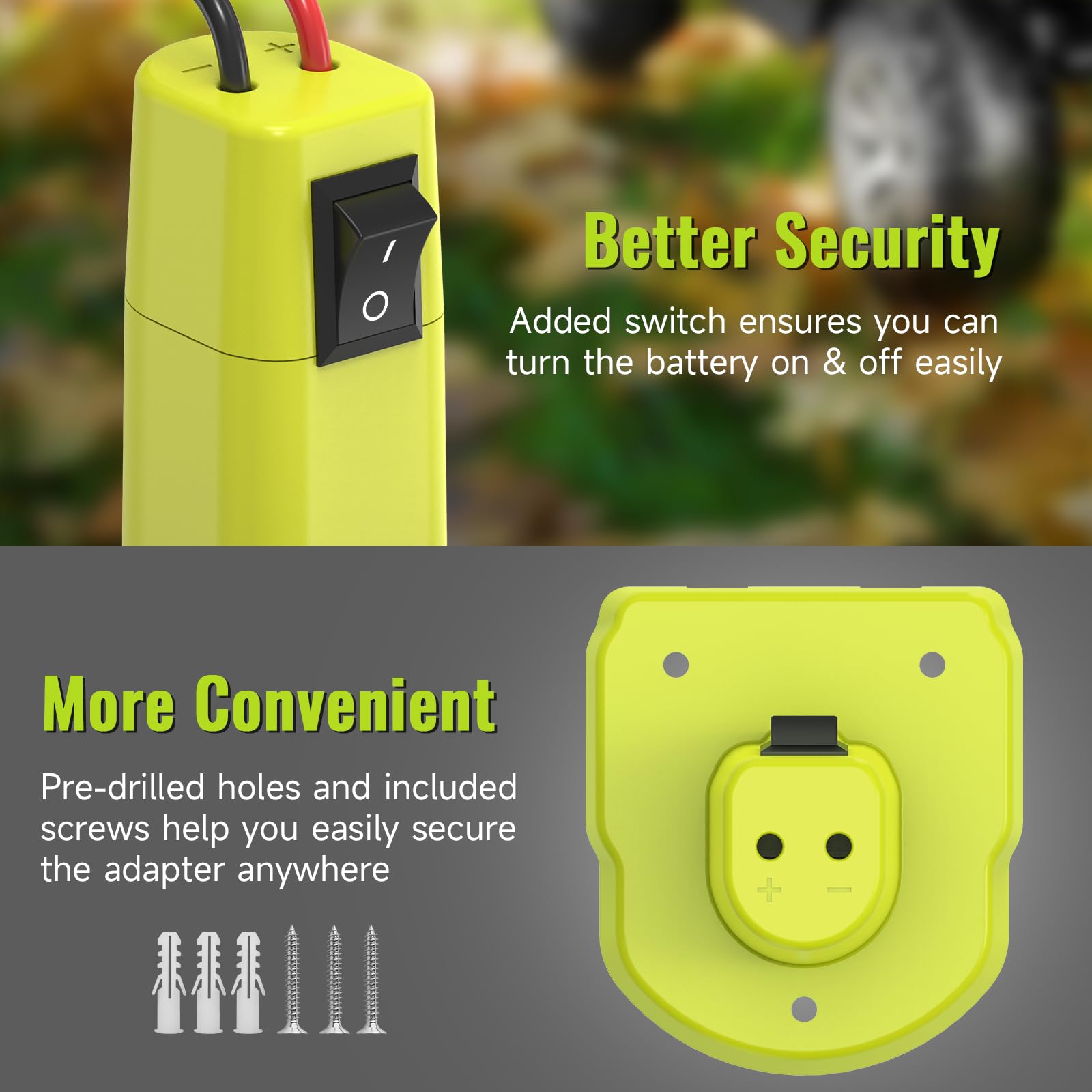 2 Packs Power Wheel Adapter For Ryobi 18V Battery, Upgraded Battery Converter Kit With Switch, Fuse & Wire Terminals, 12 Awg Wir