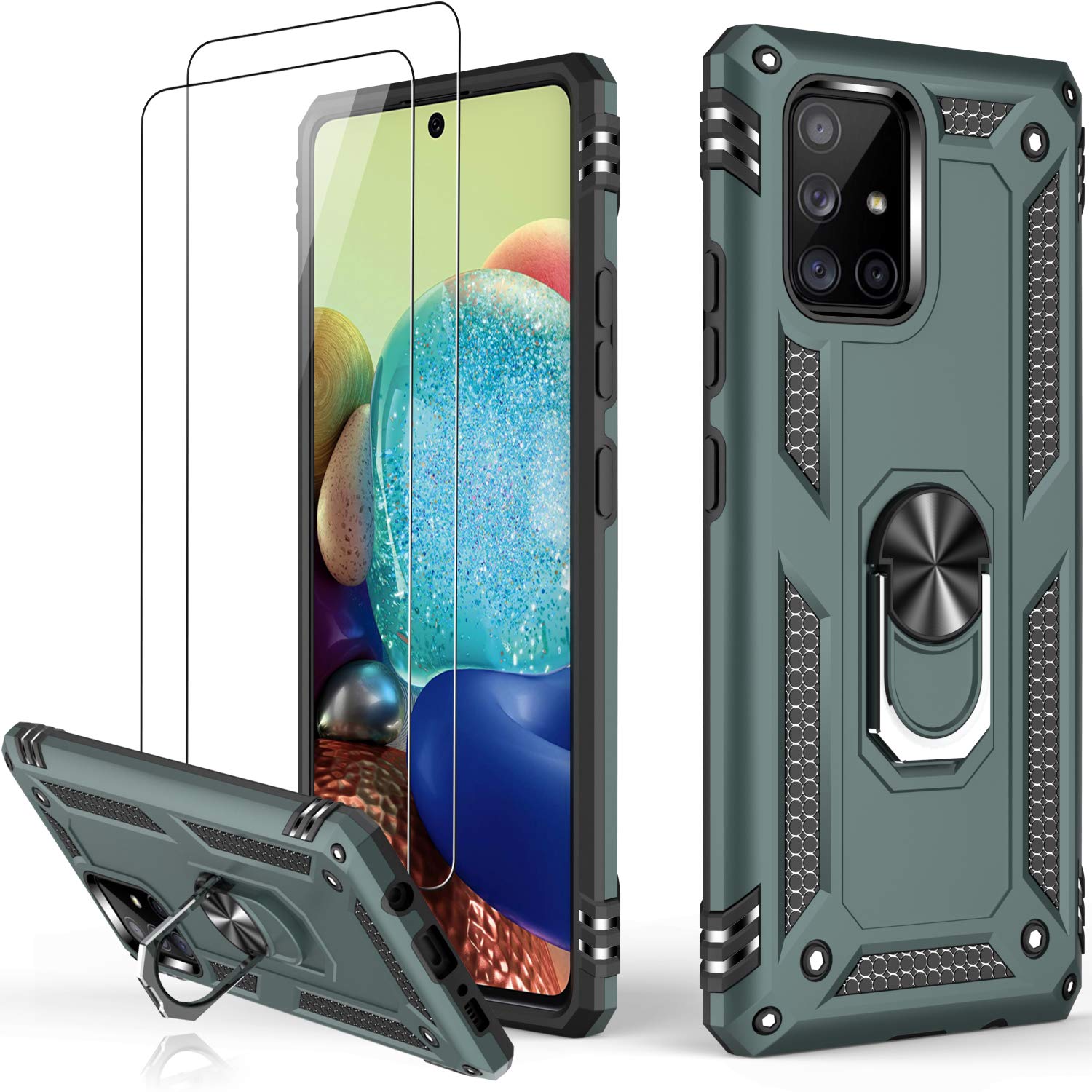 Lumarke For Galaxy A71 5G Case With Screen Protector,Pass 16Ft. Drop Tested Military Grade Protective Phone Cover With Magnetic 