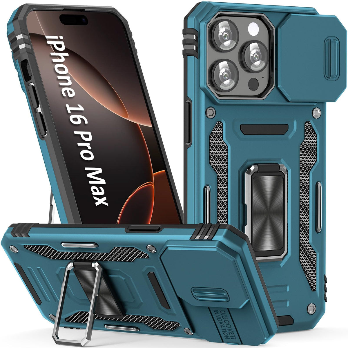 Sefing Phone Case For 16 Pro Max Case 16 Pro Max Phone Case With Camera Cover, With Kickstand Ring Holder, With Magnet Car Mount