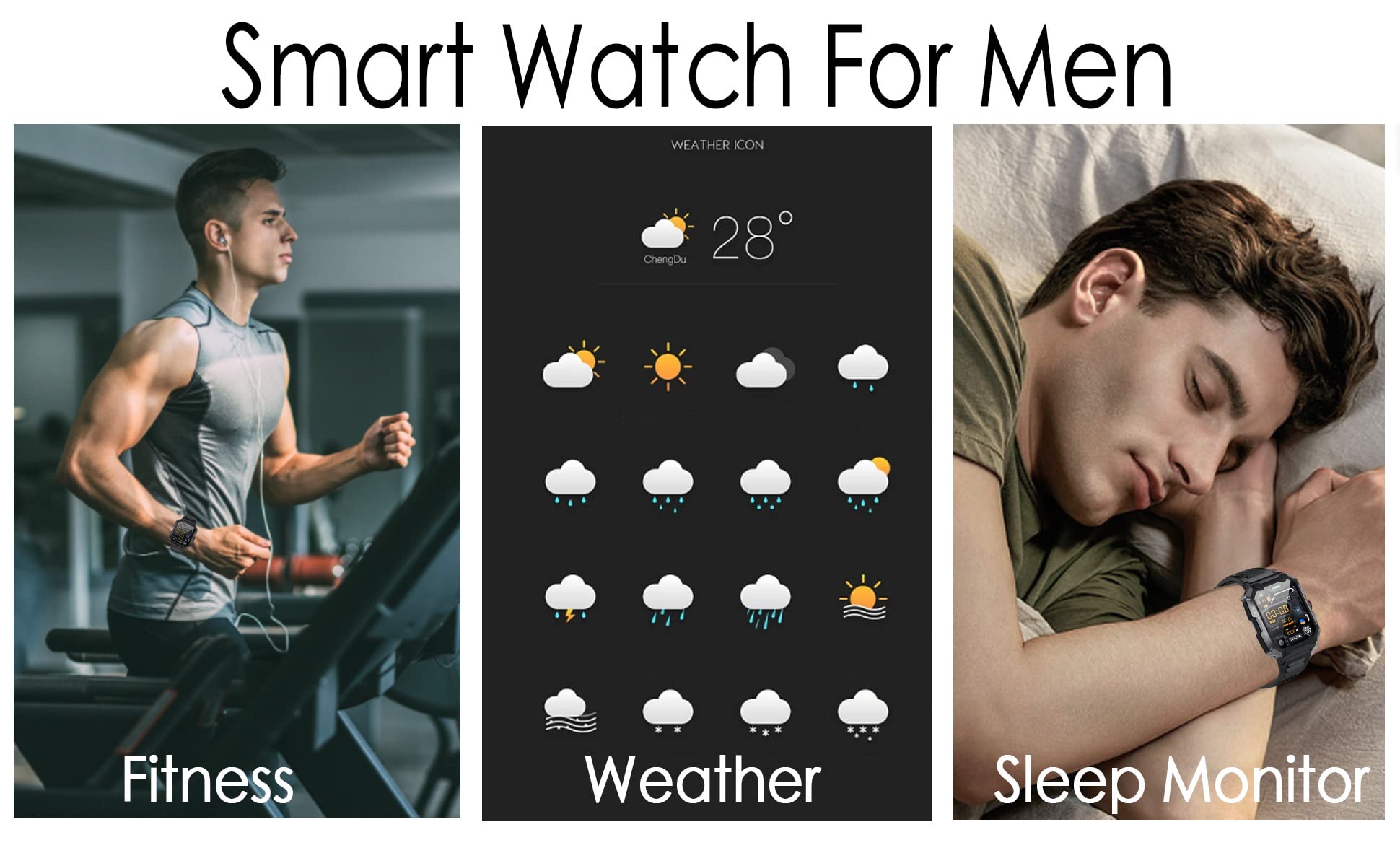 Dvtlfrj Smart Watch Ip68 Waterproof Fitness Watch For Men, Bluetooth Call 1.85 Hd Touch Screen Fitness Tracker With Heart Rate B