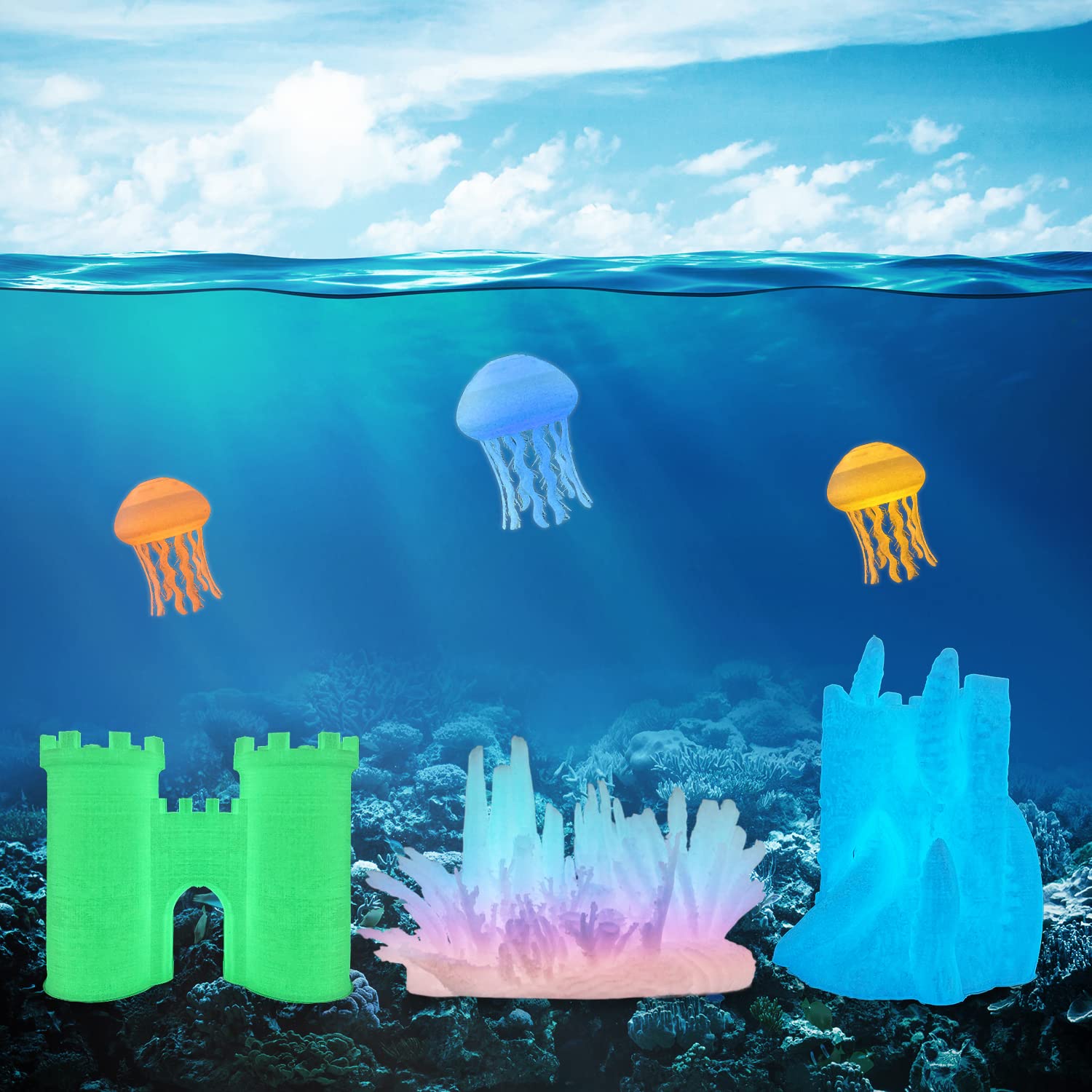 Eryone Glow In The Dark Filament Pla 1.75Mm +/ 0.03Mm, 250G*4 Pack/Spool, Glow Rainbow/Glow Blue/Glow Orange Yellow/Glow Green