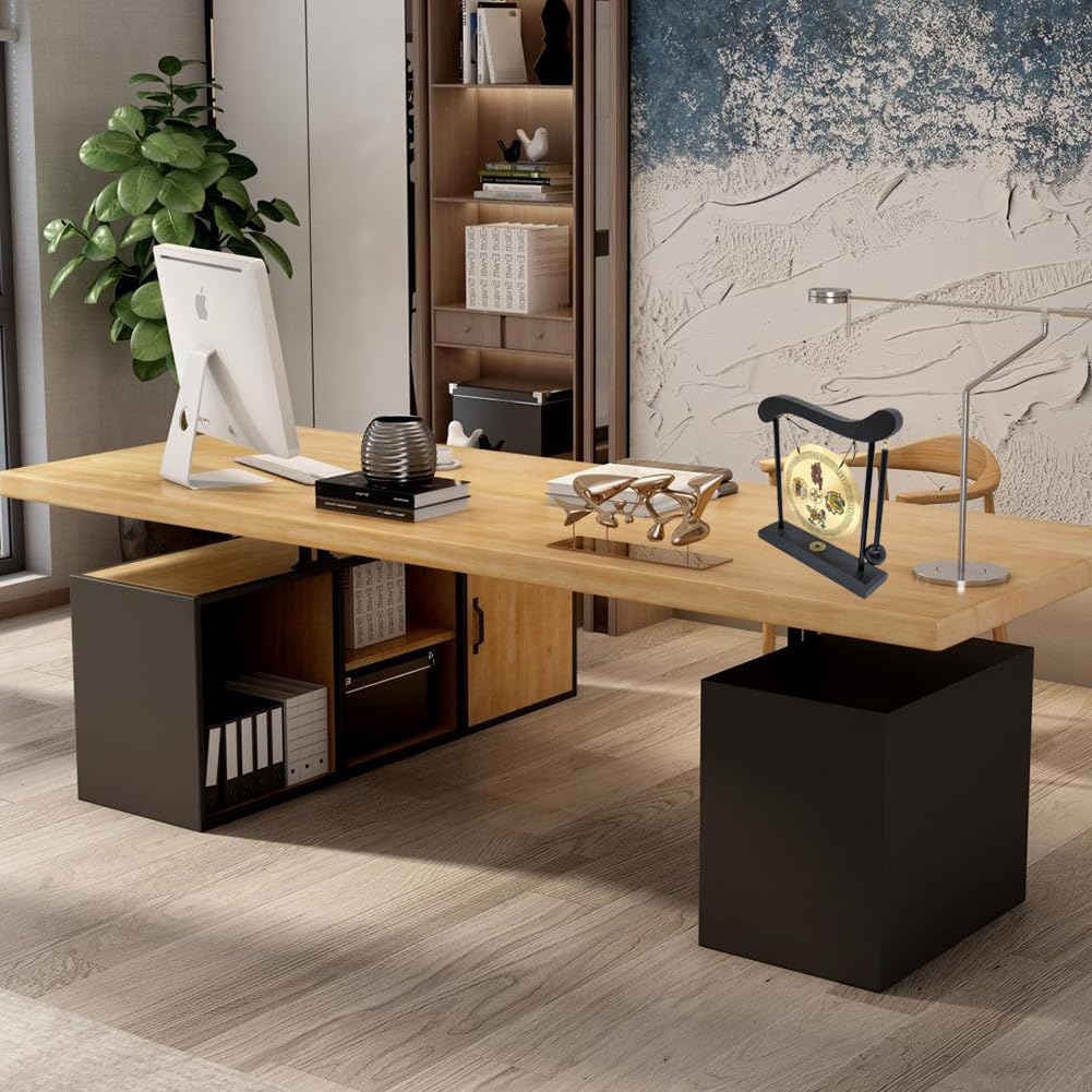 Hooshing Brass Gong Feng Shui Desktop Zen Art Home Decor Housewarming Congratulatory Lucky Blessing Gift