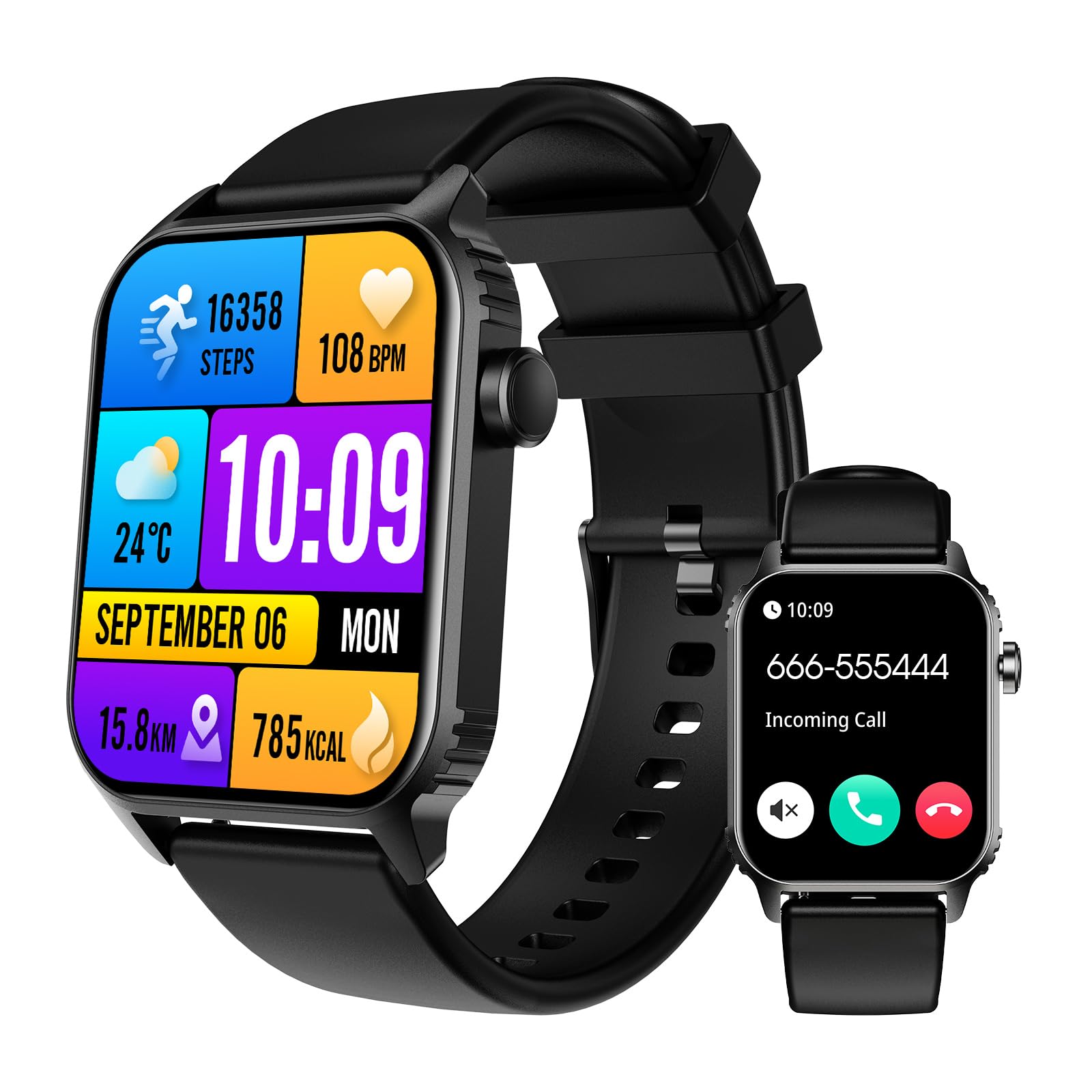 Pjyubvor Smart Watch For Men Women(Answer/Make Call), 1.83'' Smartwatch Fitness Tracker With Heart Rate/Sleep Monitor, Spo2, Ped