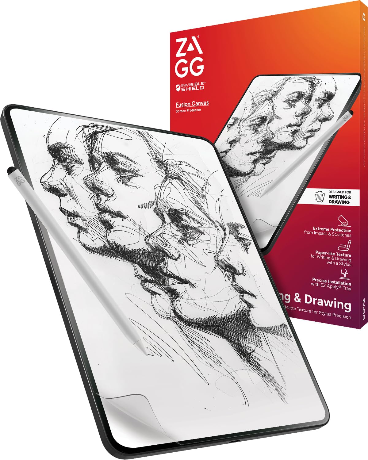 ZAGG Fusion Canvas iPad Air 13 (M2) Screen Protector  Matte PaperFeel Surface for Drawing & Writing  Flexible Hybrid Protect