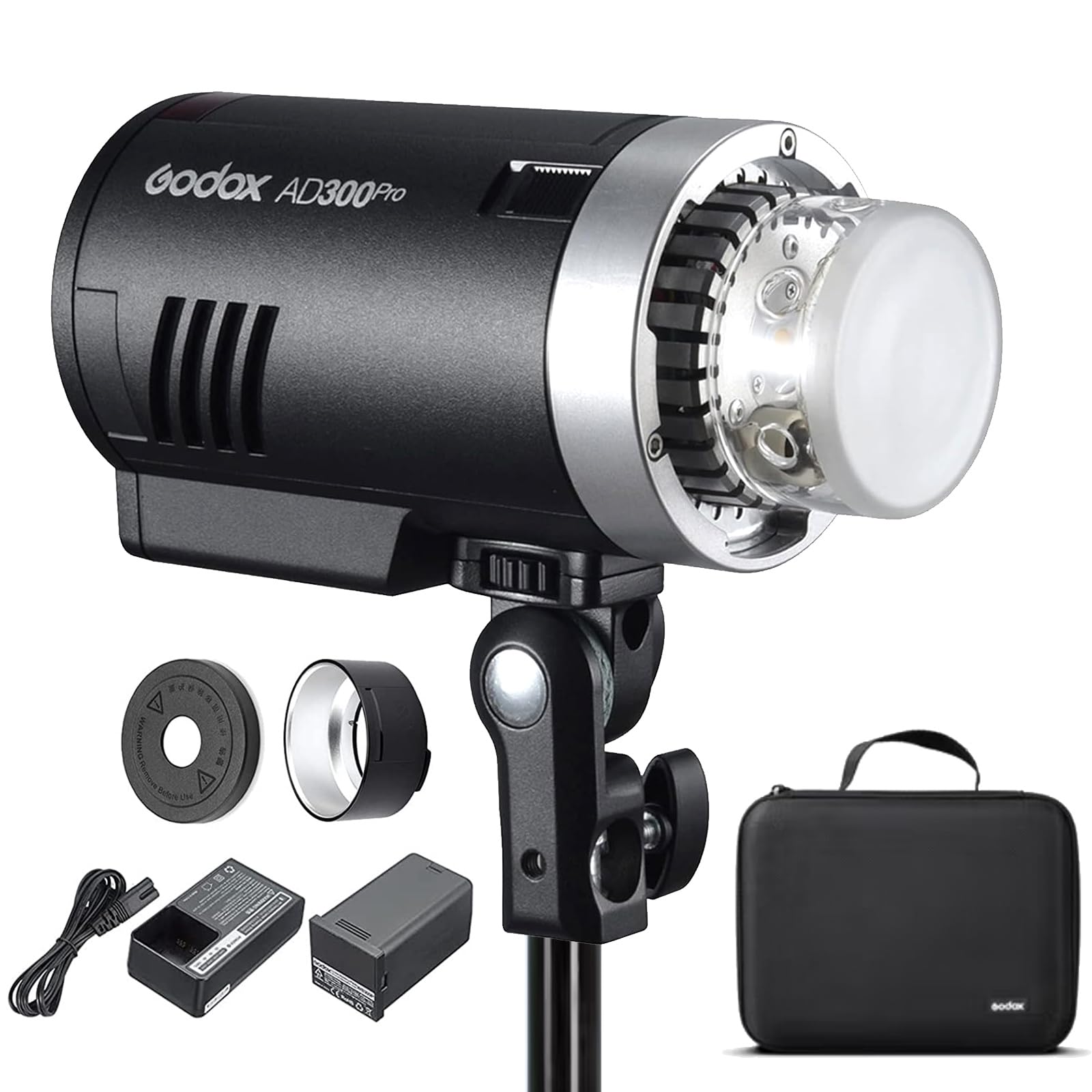 Godox Ad300Pro Outdoor Flash Strobe, 300W 2.4G Ttl 1/8000 Hss Flash, 0.01 1.5S Recycle Time, 320 Full Power Pop, 12W Modeling La